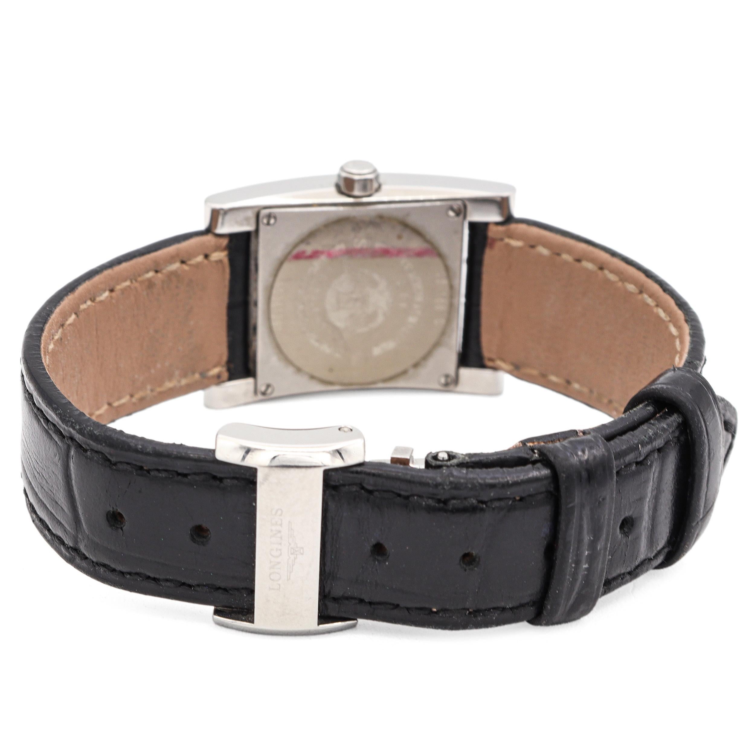 Longines Dolce Vita Diamant Lünette Schwarzes Zifferblatt Quarz Damenuhr im Angebot 2