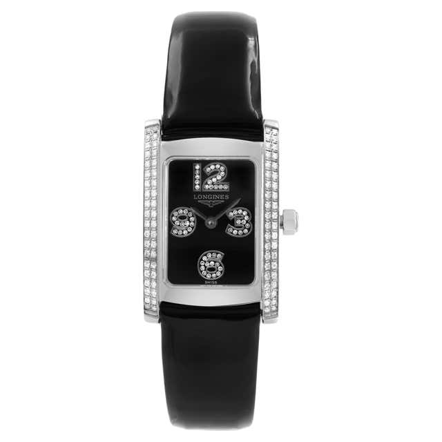 Longines Dolcevita 18K Gold Diamond Black Dial Quartz Ladies Watch L5 ...