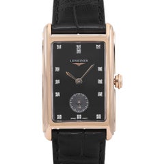 Longines Dolcevita 18K Gold Diamond Black Dial Quartz Ladies Watch L5.512.8.57.0