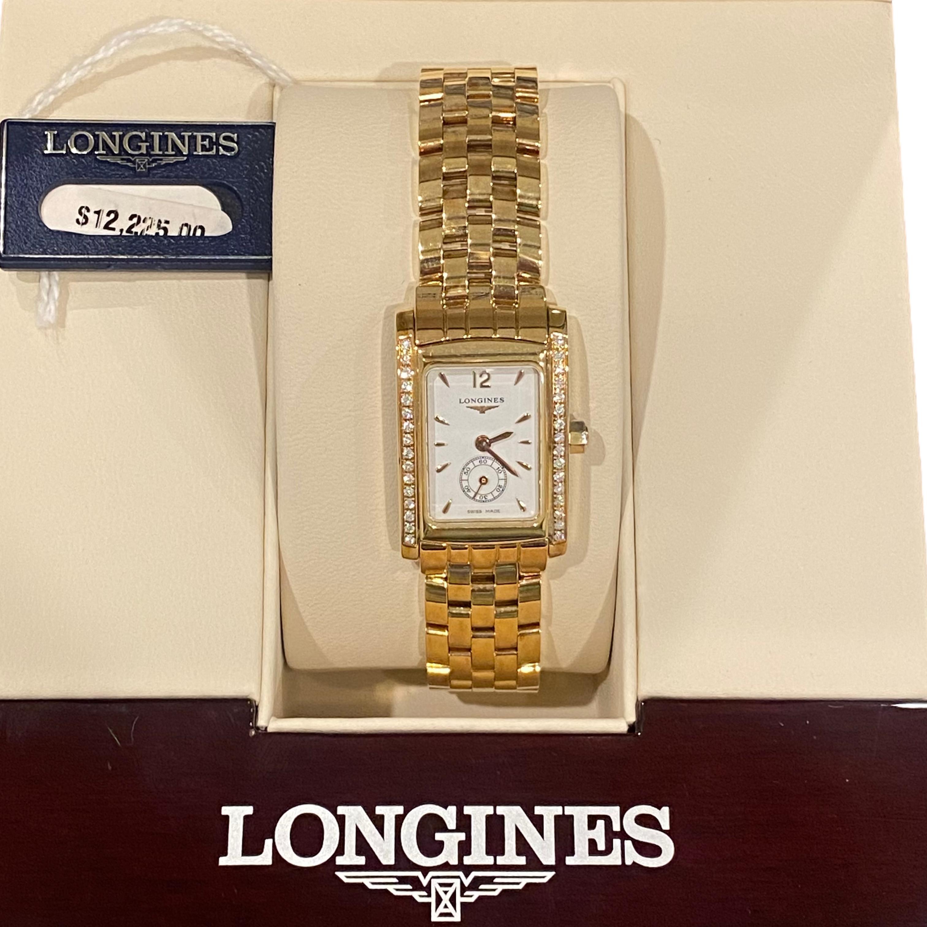 LONGINES DolceVita 18K Gelbgold Diamant-Armbanduhr Neu 5