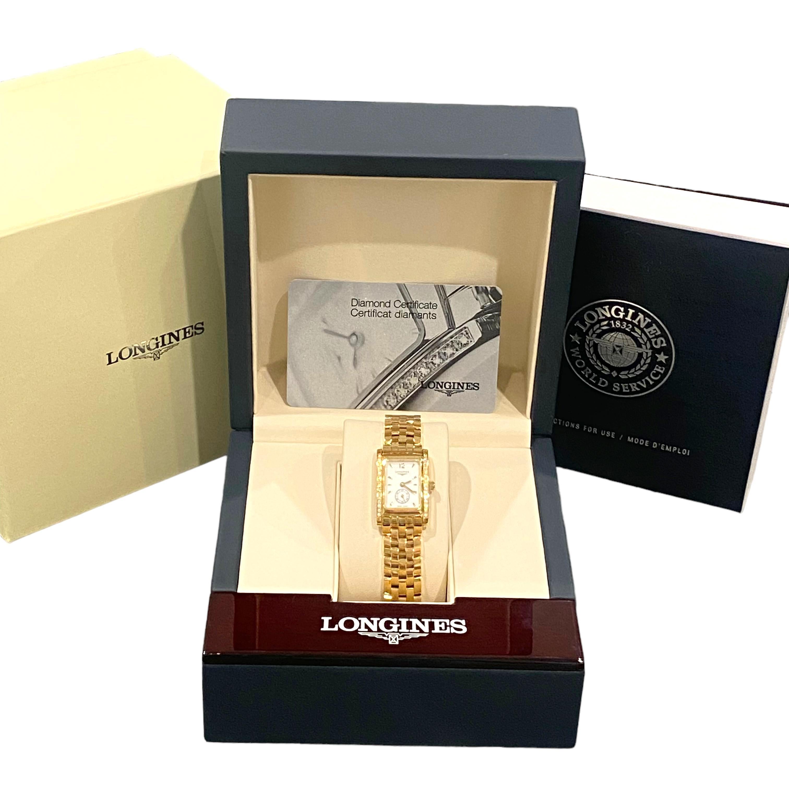 LONGINES DolceVita 18K Gelbgold Diamant-Armbanduhr Neu 6