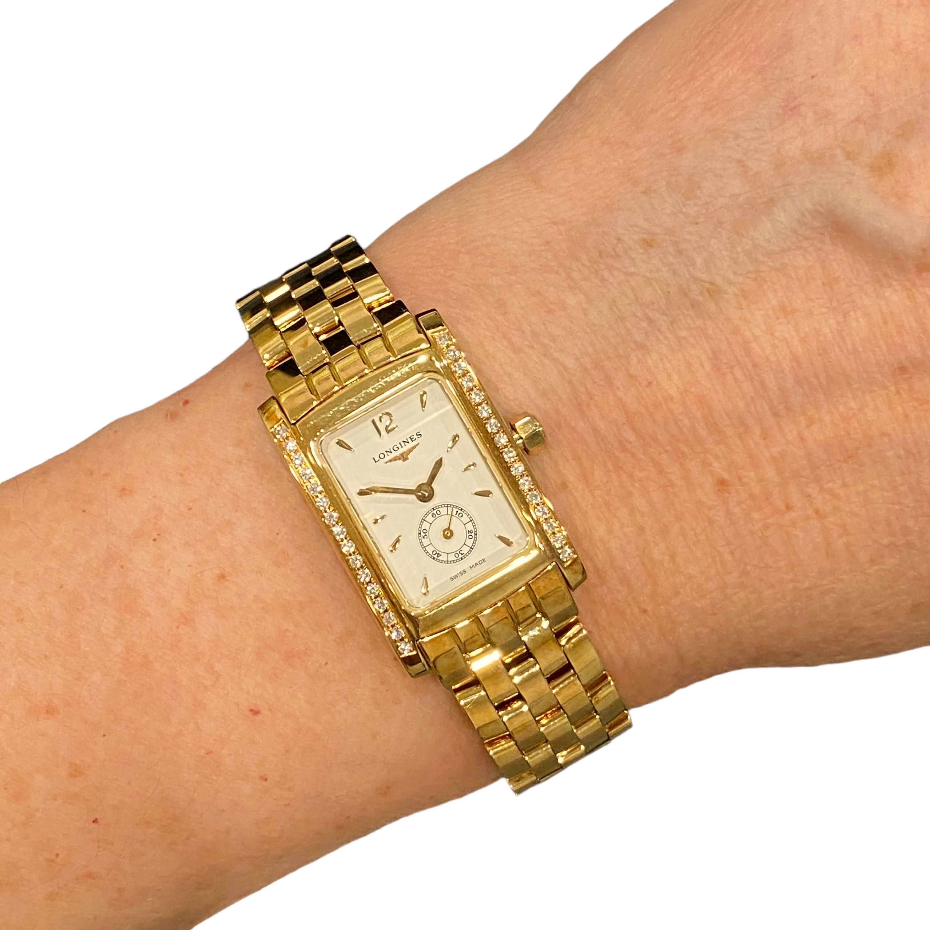 LONGINES DolceVita 18K Gelbgold Diamant-Armbanduhr Neu 4