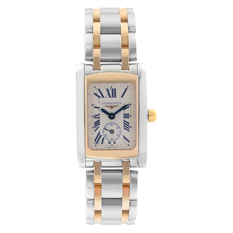Longines DolceVita 20 Steel Rose Gold White Dial Lady Quartz Watch  L5.155.5.71.7 at 1stDibs