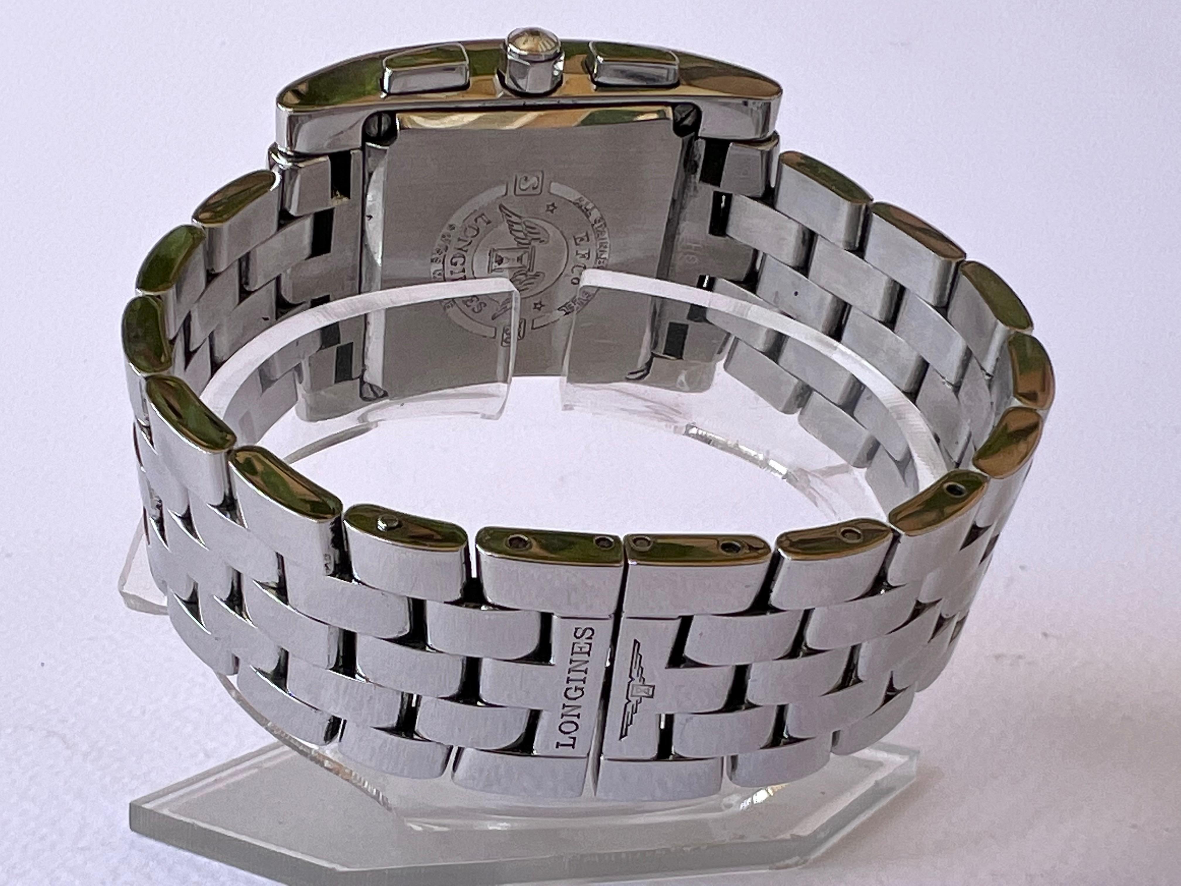 Longines DolceVita Dolce Vita Quadratische Uhr Ref L5.668.4 Chronograph im Zustand „Gut“ in Toronto, CA