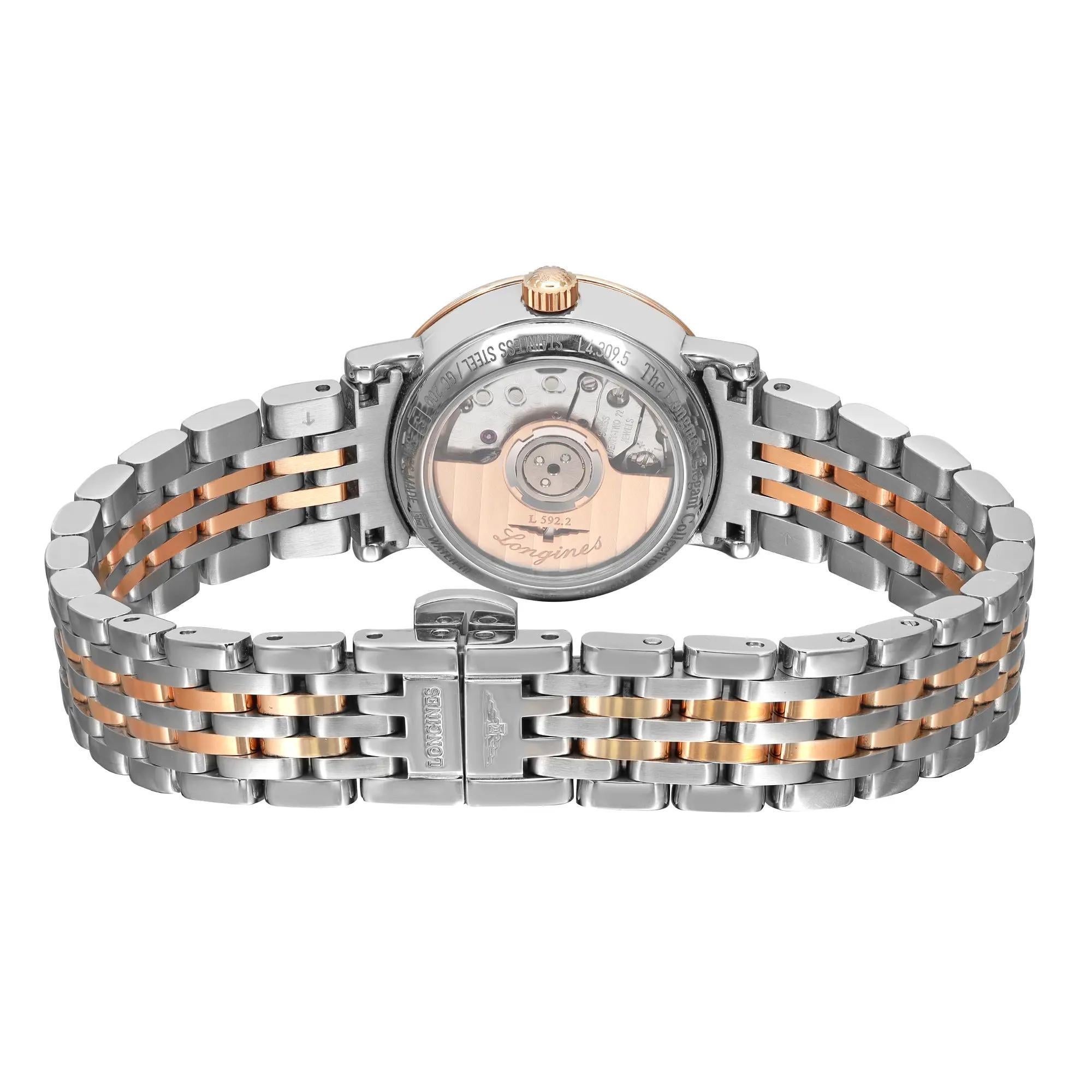 Longines Elegant Two-Tone Steel MOP Diamond Dial Ladies Watch L4.309.5.87.7 1