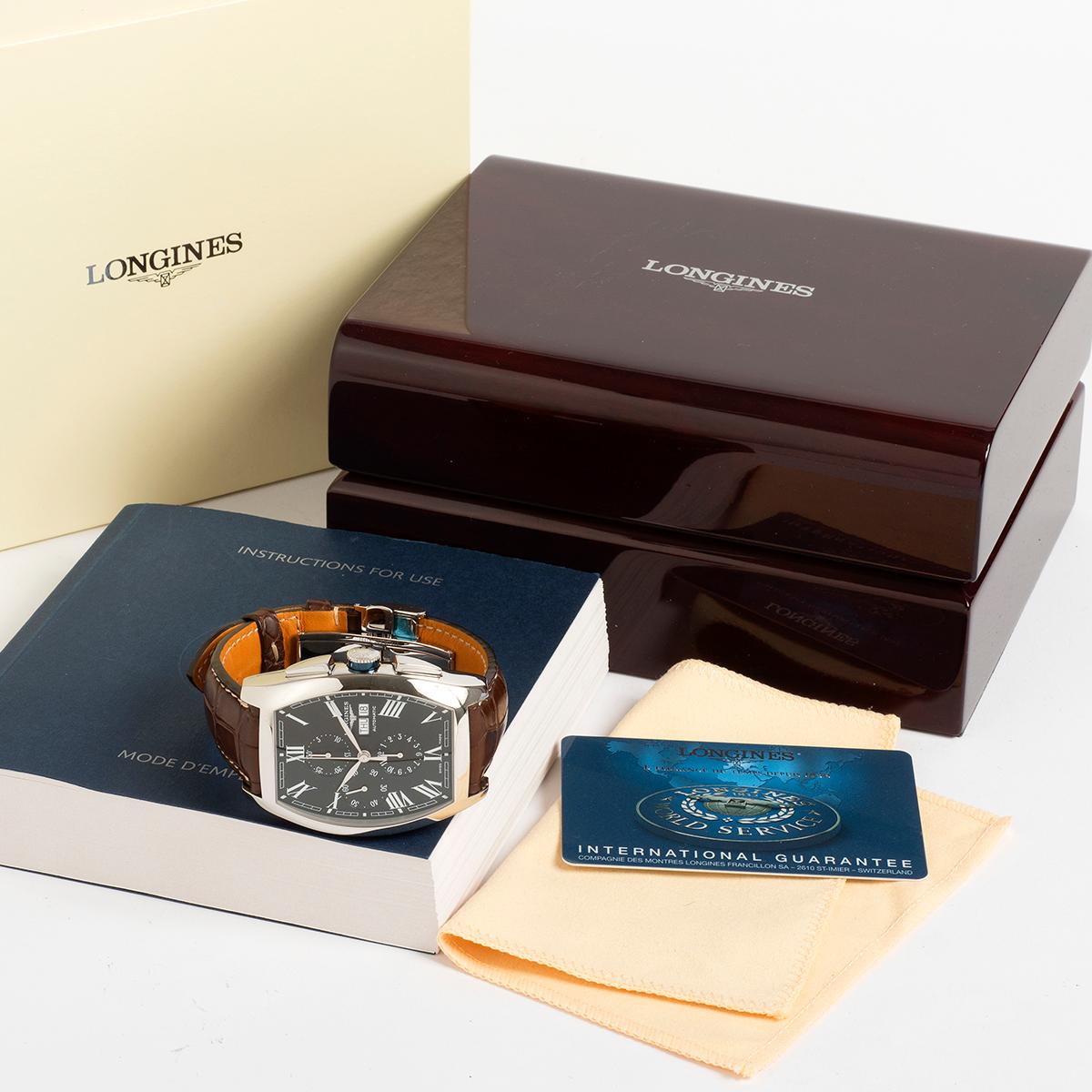 Longines Evidenza Chronograph 'XL' Größe. 40mm Gehäuse, Edelstahl, kompletter Satz... 1
