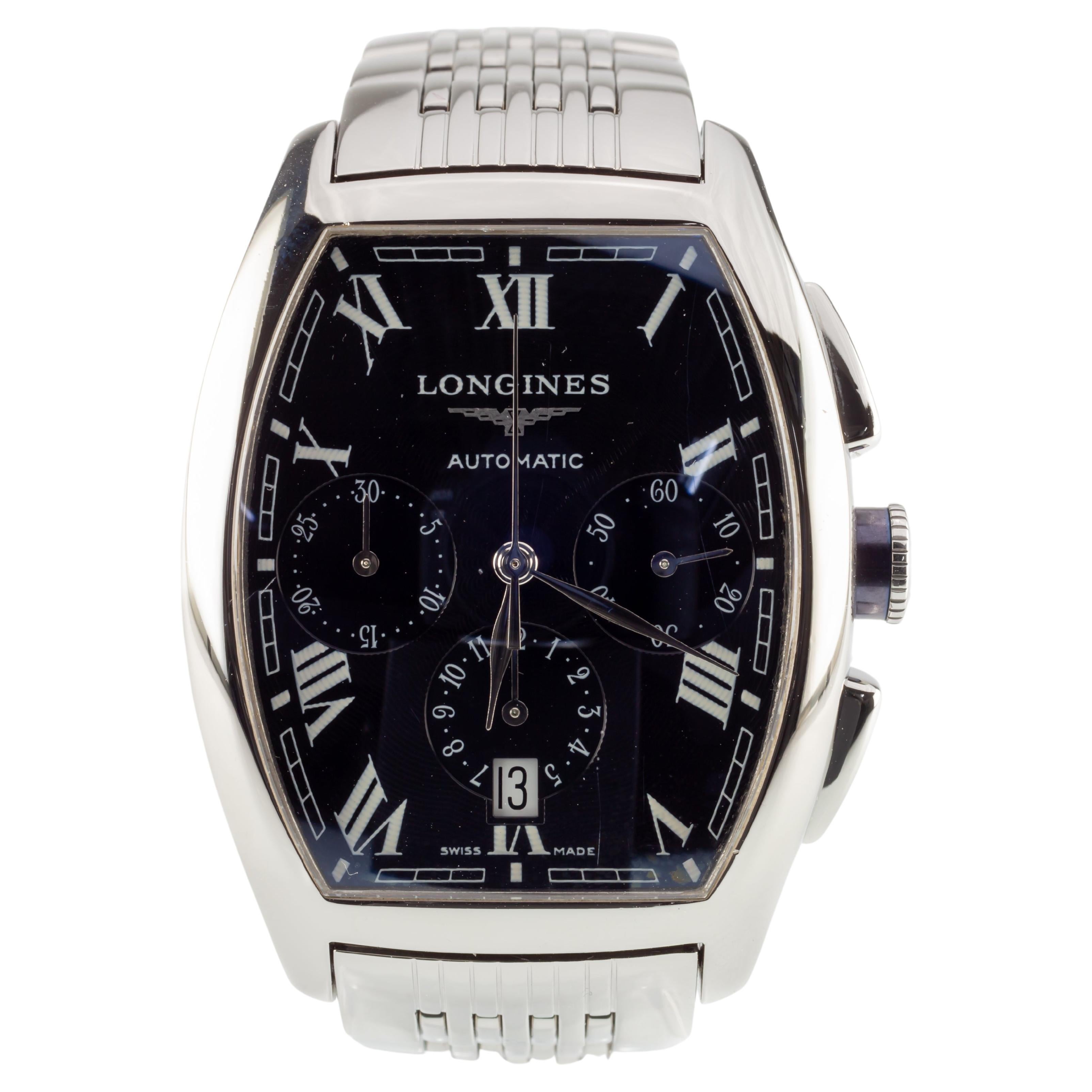 Longines Evidenza Men's Automatic Chronograph Watch w/ Box and Papers L2.643.4 For Sale