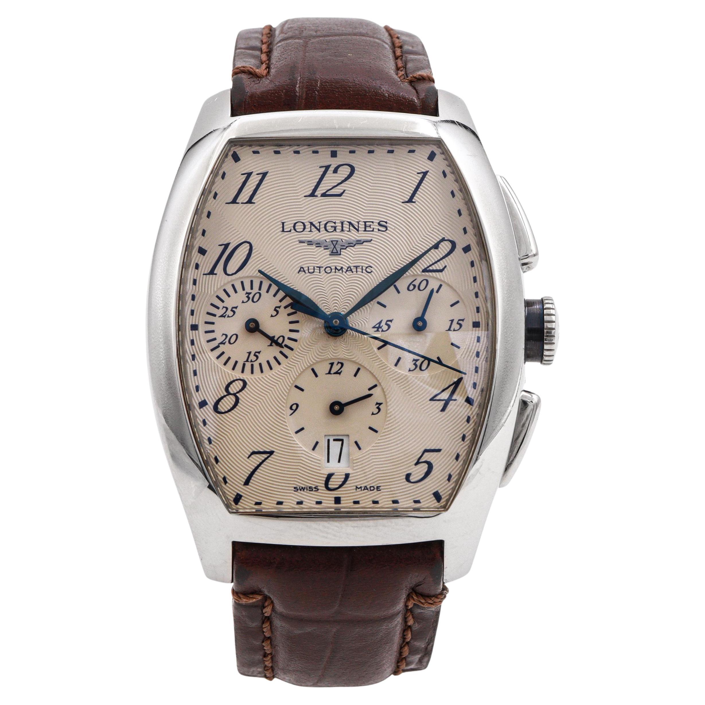 Longines Evidenza Stainless Steel Chronograph Automatic Men’s Watch Ref L2.643.4 im Angebot