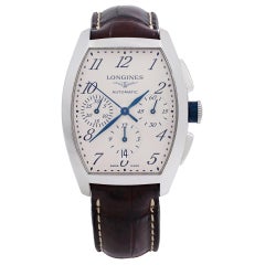 Used Longines Evidenza Steel Silver Guilloche Dial Automatic Mens Watch L2.643.4.73.4