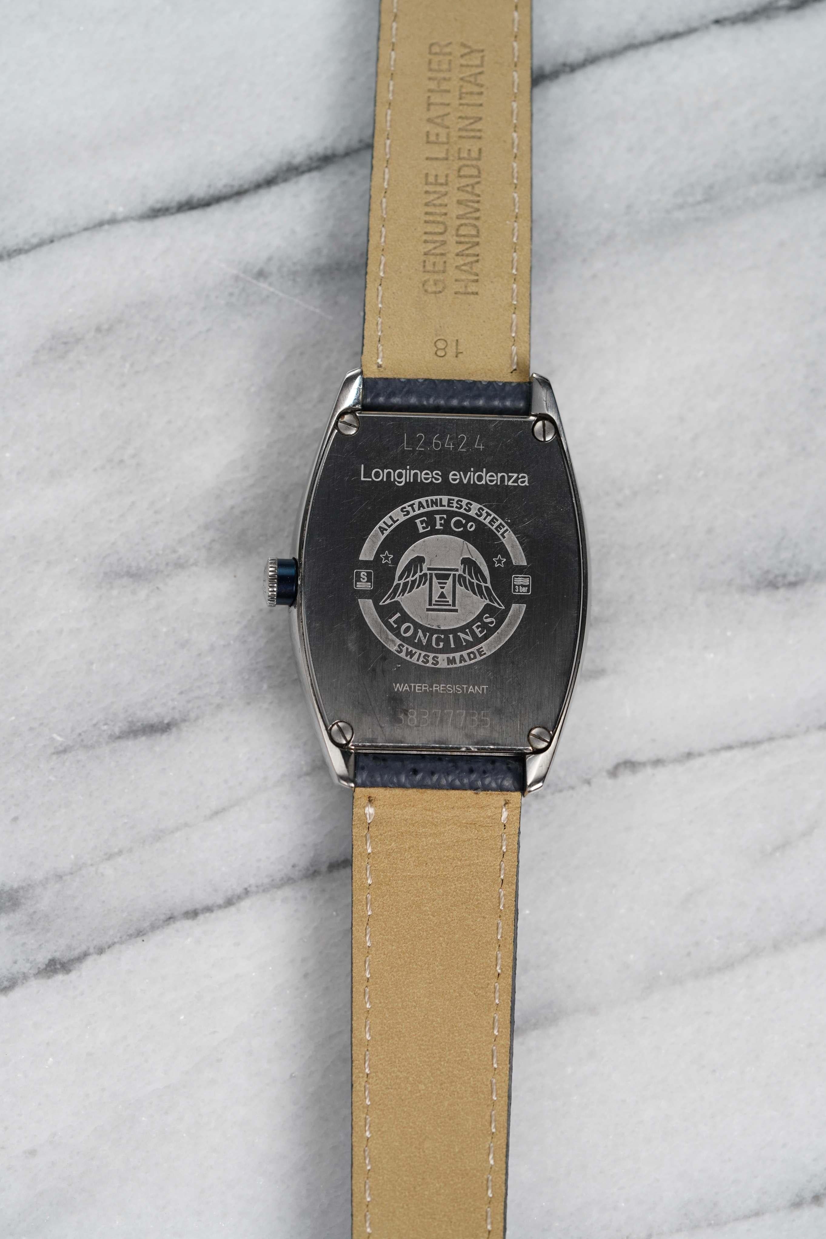 De las mujeres Reloj Longines Evidenza con esfera guilloché de acero inoxidable, años 1990-2000 en venta
