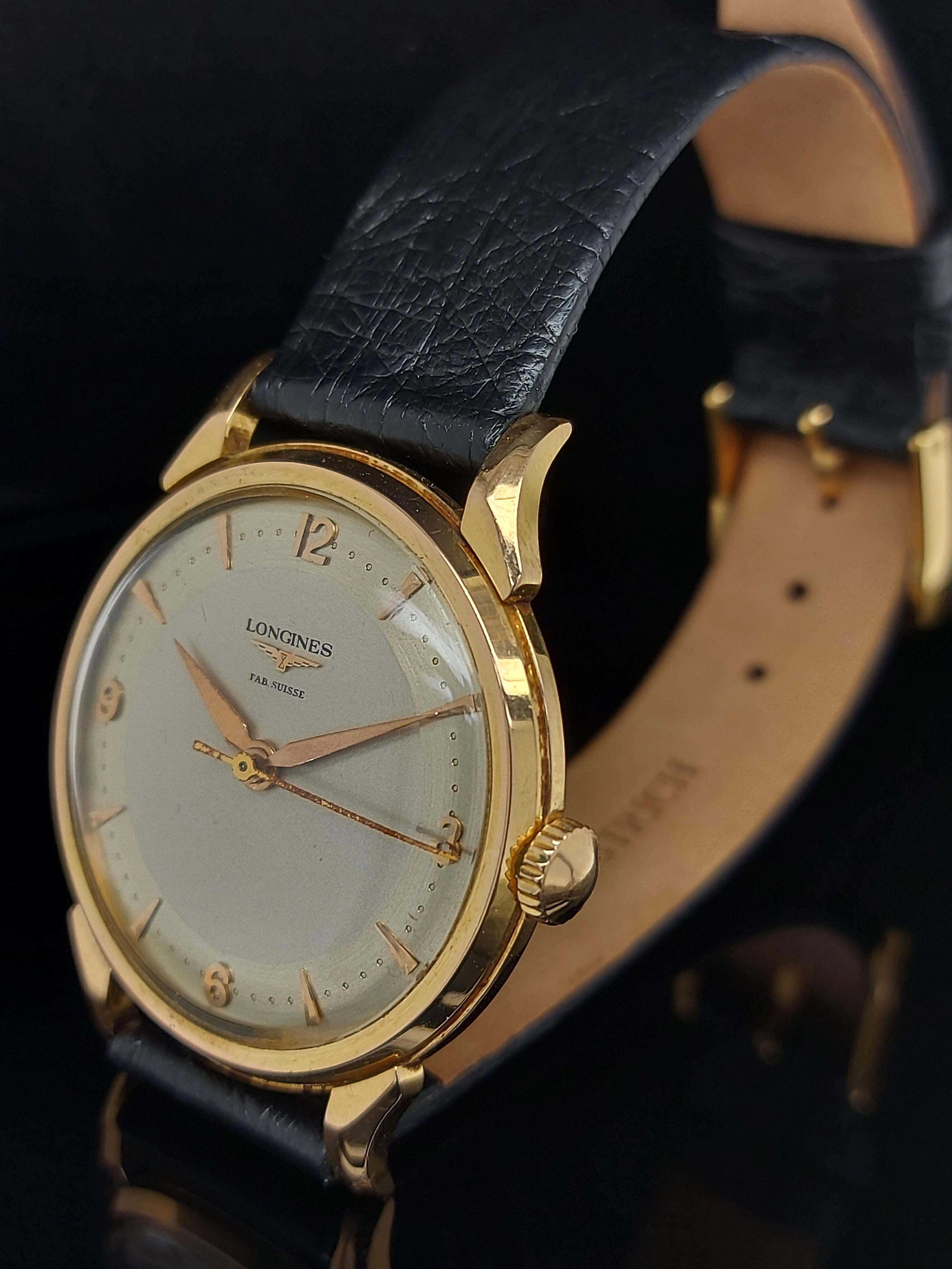 Longines Fab Suisse, 18 Karat Yellow Gold Case, Handwinding Wristwatch 5