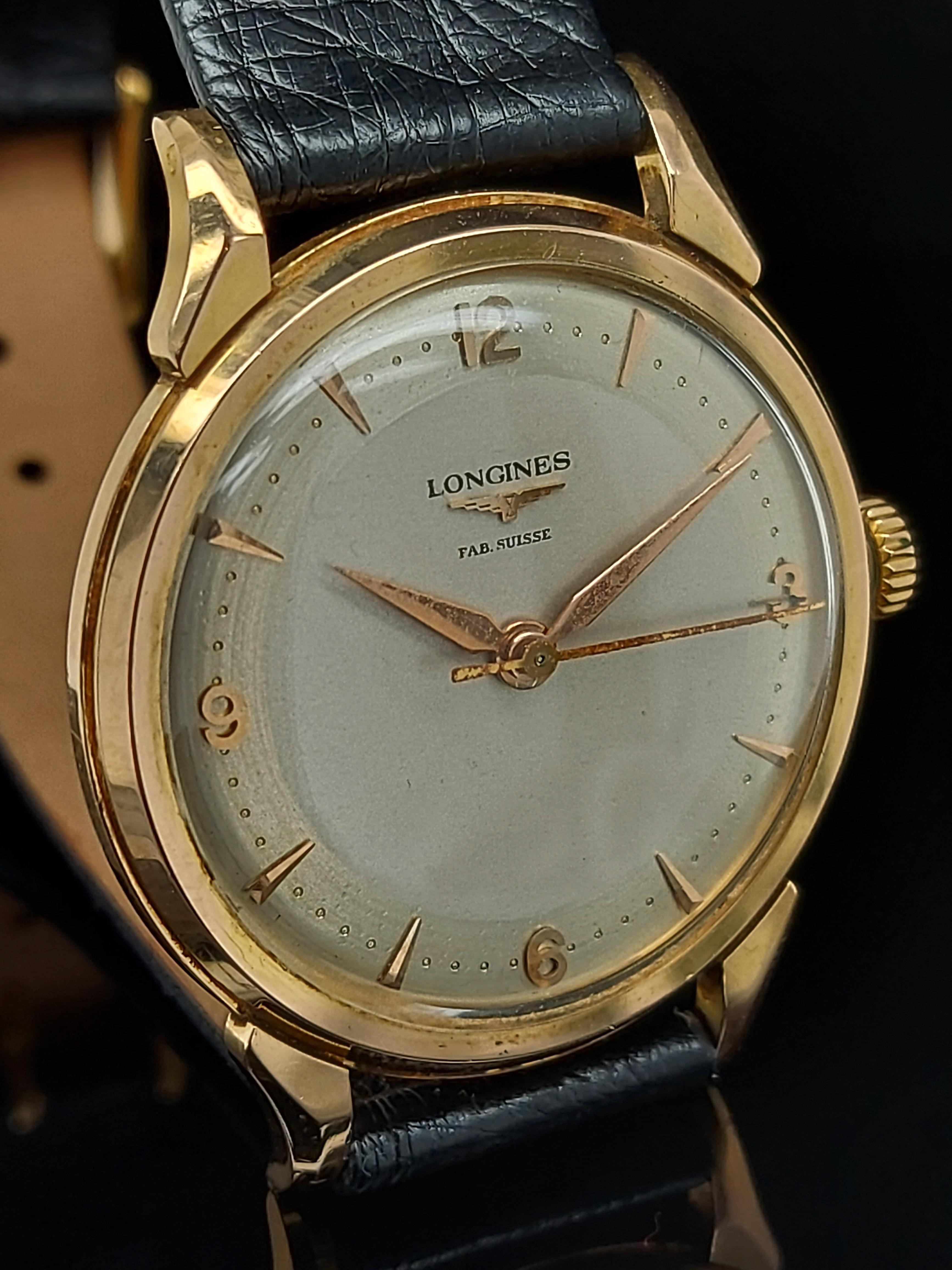 Longines Fab Suisse, 18 Karat Yellow Gold Case, Handwinding Wristwatch 6