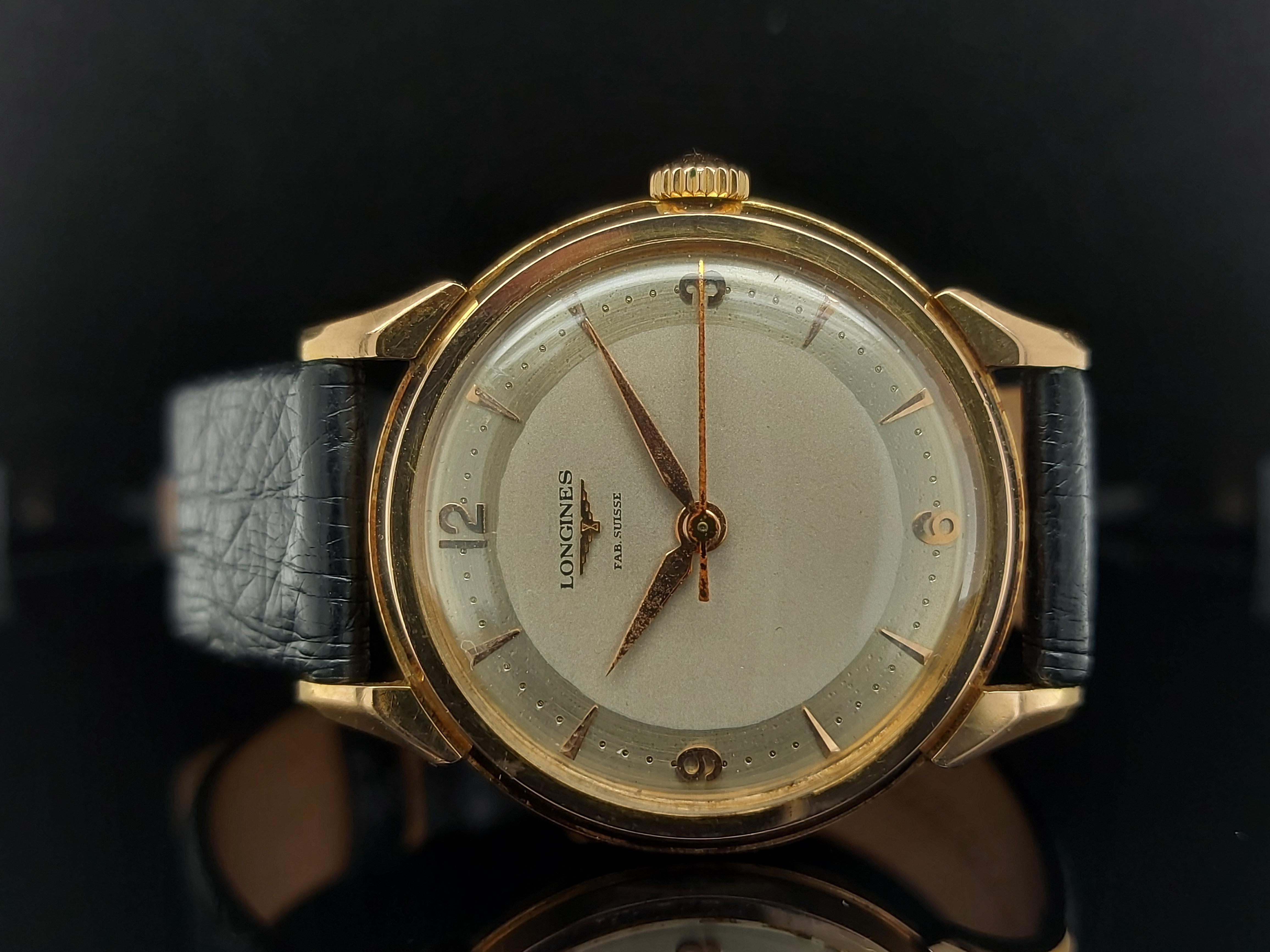 Longines Fab Suisse, 18 Karat Yellow Gold Case, Handwinding Wristwatch 7