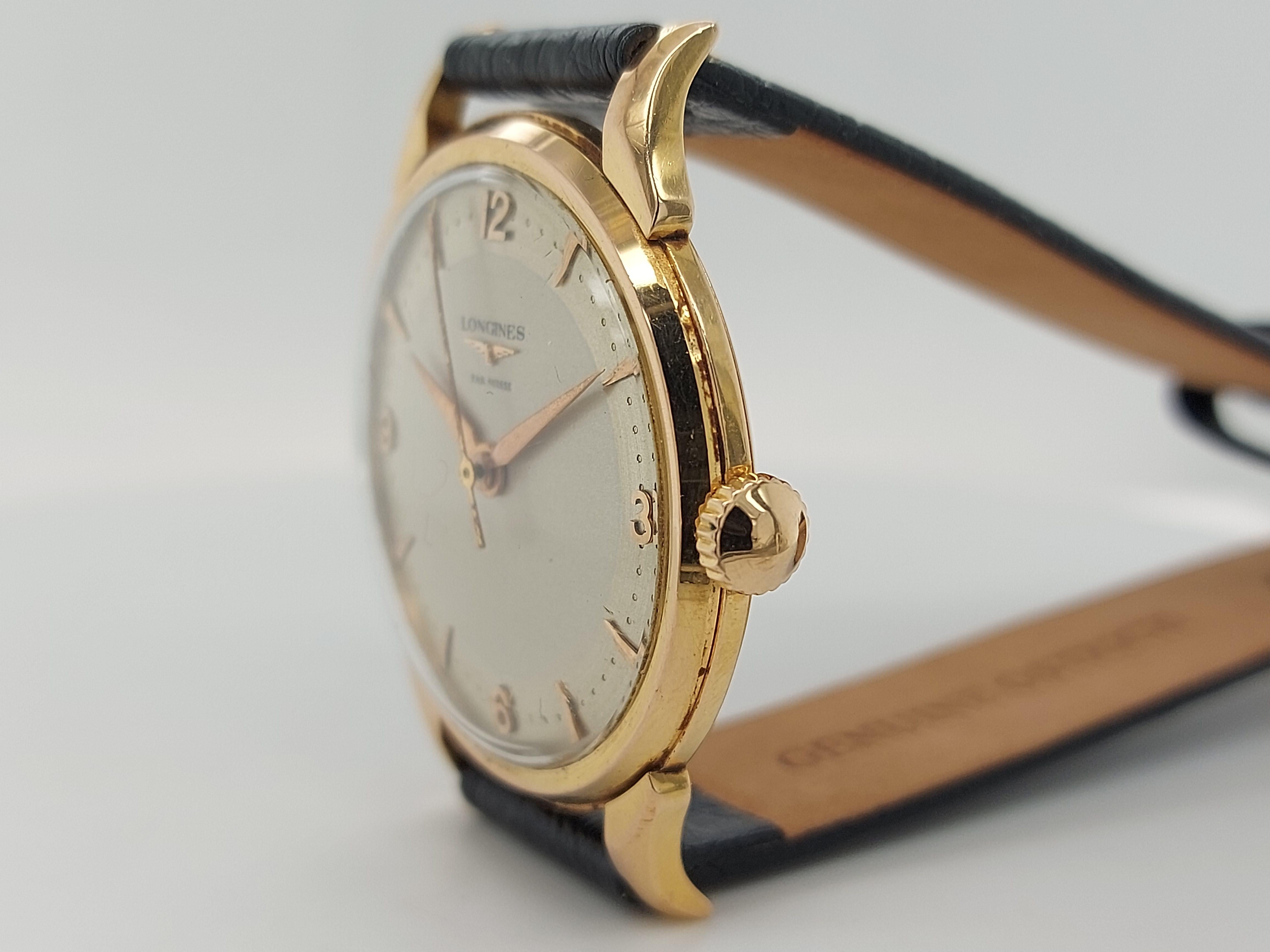 Longines Fab Suisse, 18 Karat Yellow Gold Case, Handwinding Wristwatch 8