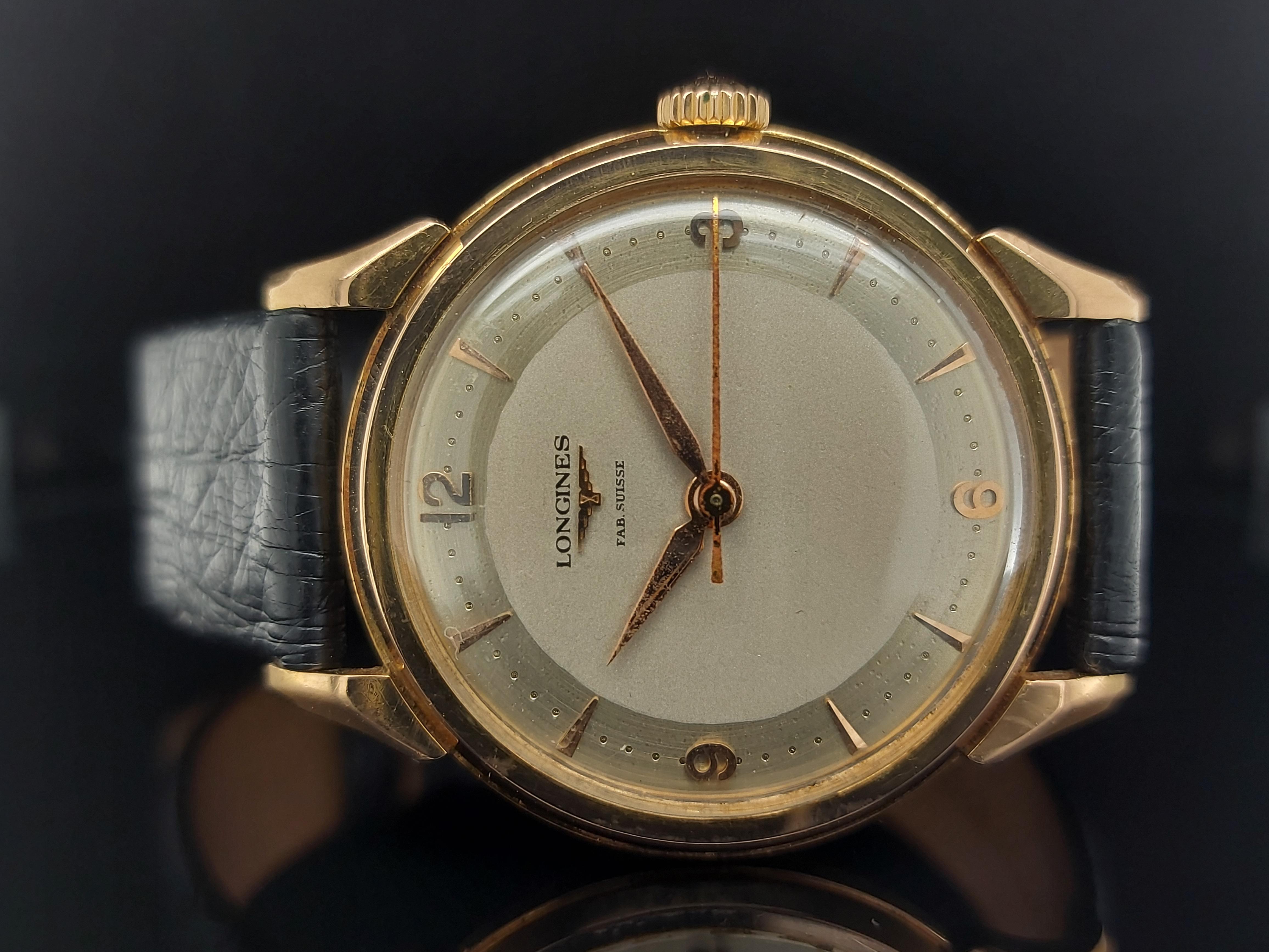 Longines Fab Suisse, 18 Karat Yellow Gold Case, Handwinding Wristwatch 10