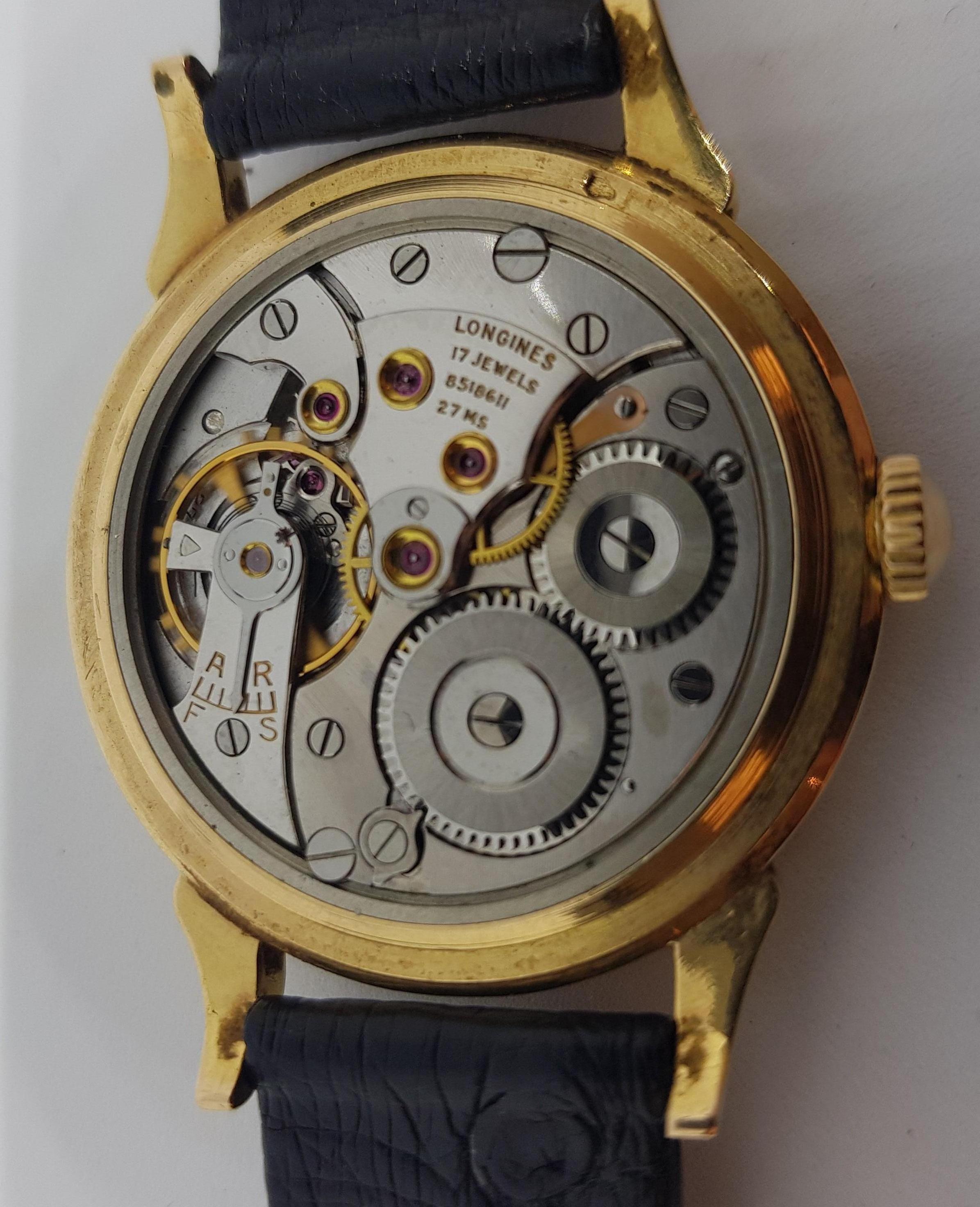 Longines Fab Suisse, 18 Karat Yellow Gold Case, Handwinding Wristwatch 11