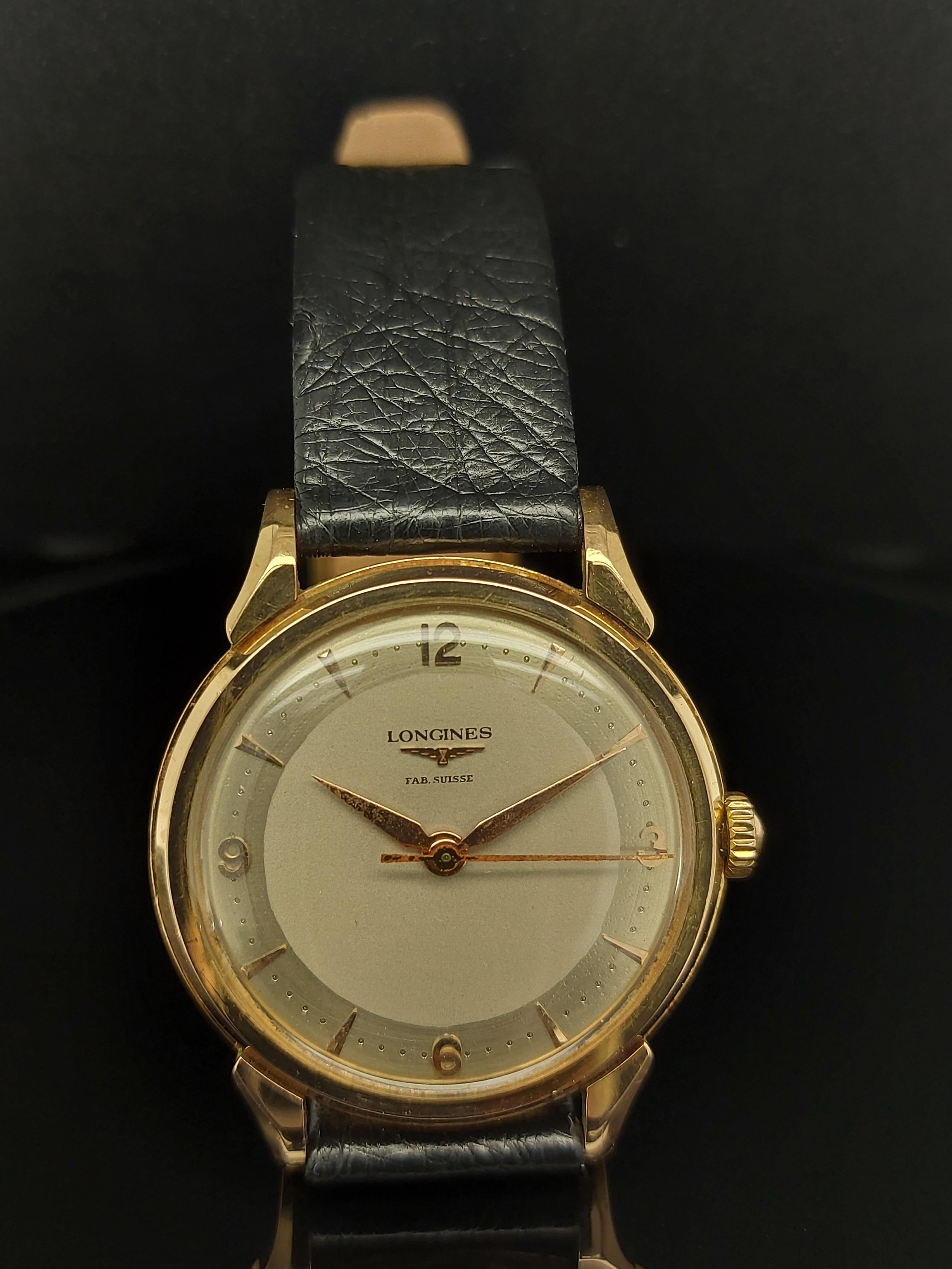 Longines Fab Suisse, 18 Karat Yellow Gold Case, Handwinding Wristwatch 2