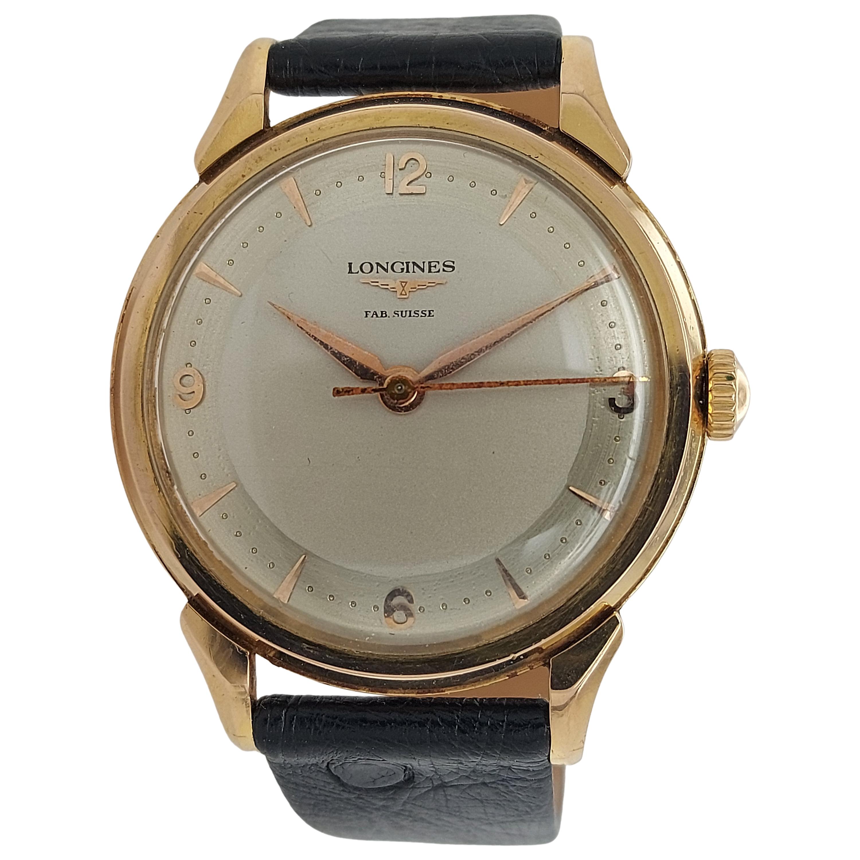Longines Fab Suisse, 18 Karat Yellow Gold Case, Handwinding Wristwatch