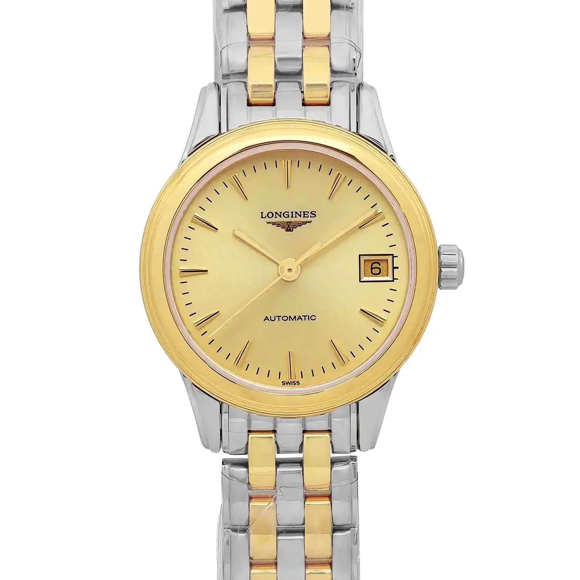 Brand new and comes with original box and papers.

Brand: Longines  Type: Wristwatch  Department: Women  Model Number: L4.274.3.32.7  Country/Region of Manufacture: Switzerland  Style: Casual  Model: Longines Flagship  Vintage: No  Escapement Type: