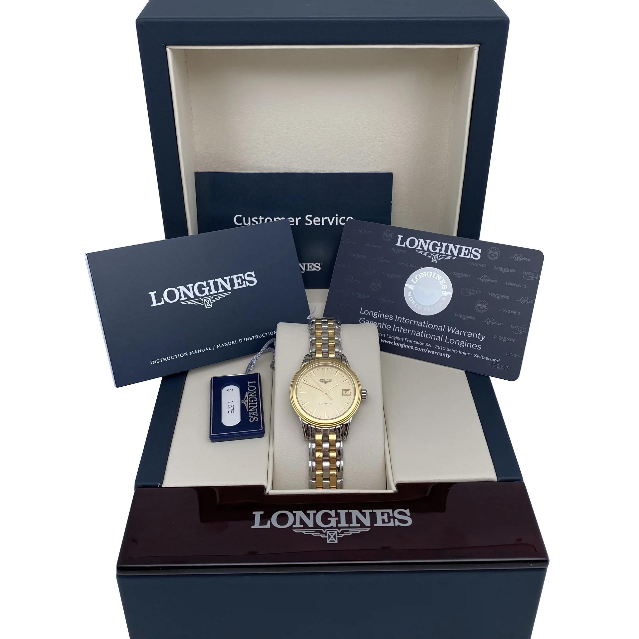 Longines Flagship 26mm Steel Champagne Dial Automatic Ladies Watch L4.274.3.32.7 For Sale 1
