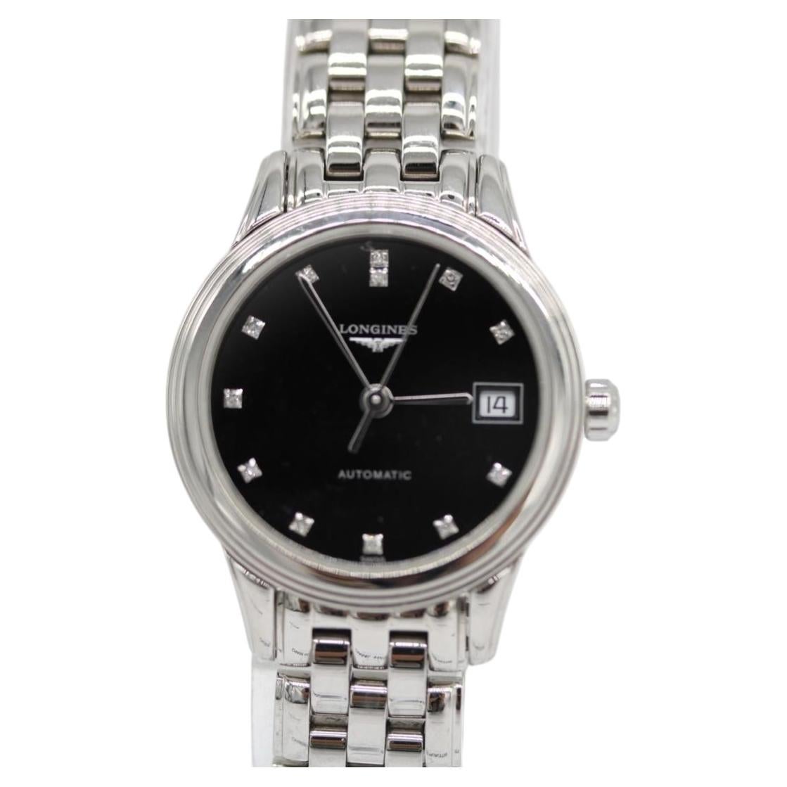 Longines Flagship - Cadran noir - Index diamants - Réf. L4.274.4.57.6 en vente