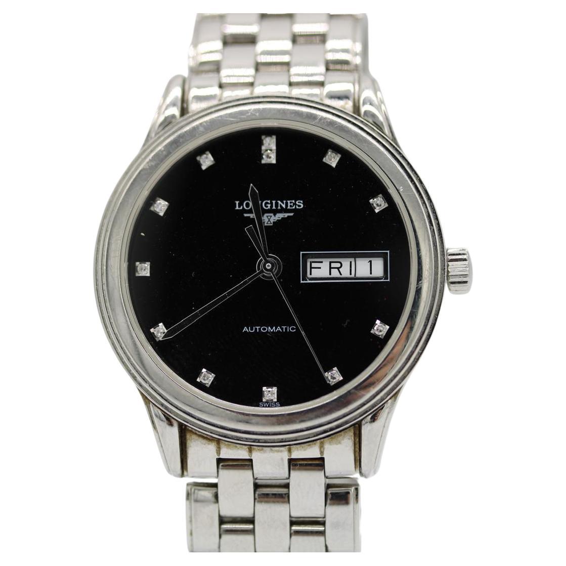 Longines Flagship - Quadrante nero - Indici di diamanti - Ref. L4.799.4.57.6 in vendita
