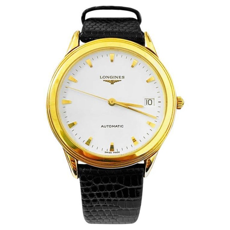Longines Flagship Mens Automatic Watch 18K Gold, L46956 For Sale