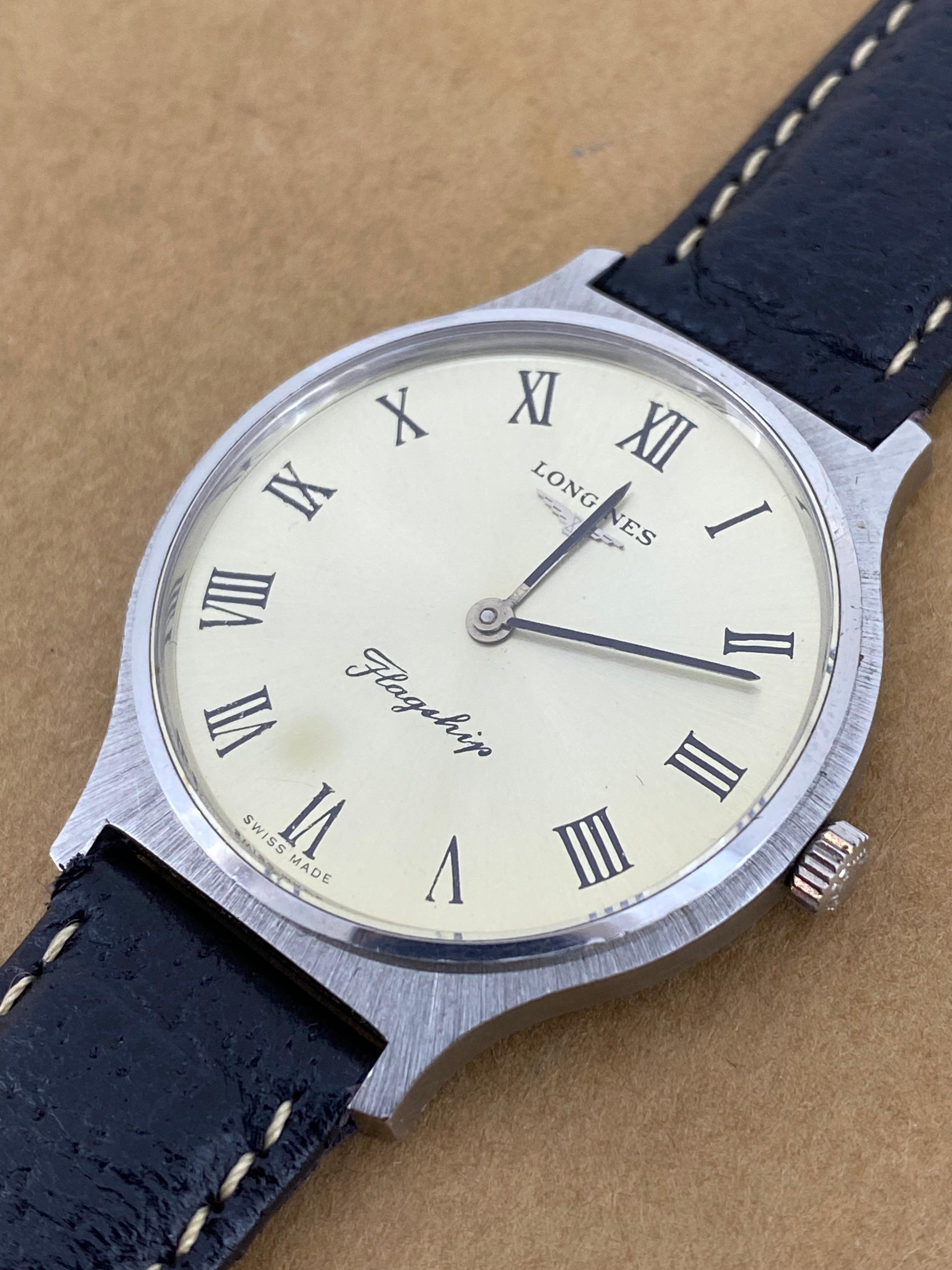 Longines Flagship S/Steel Vintage c1970's Swiss Manual 34mm Gents' Watch For Sale 1