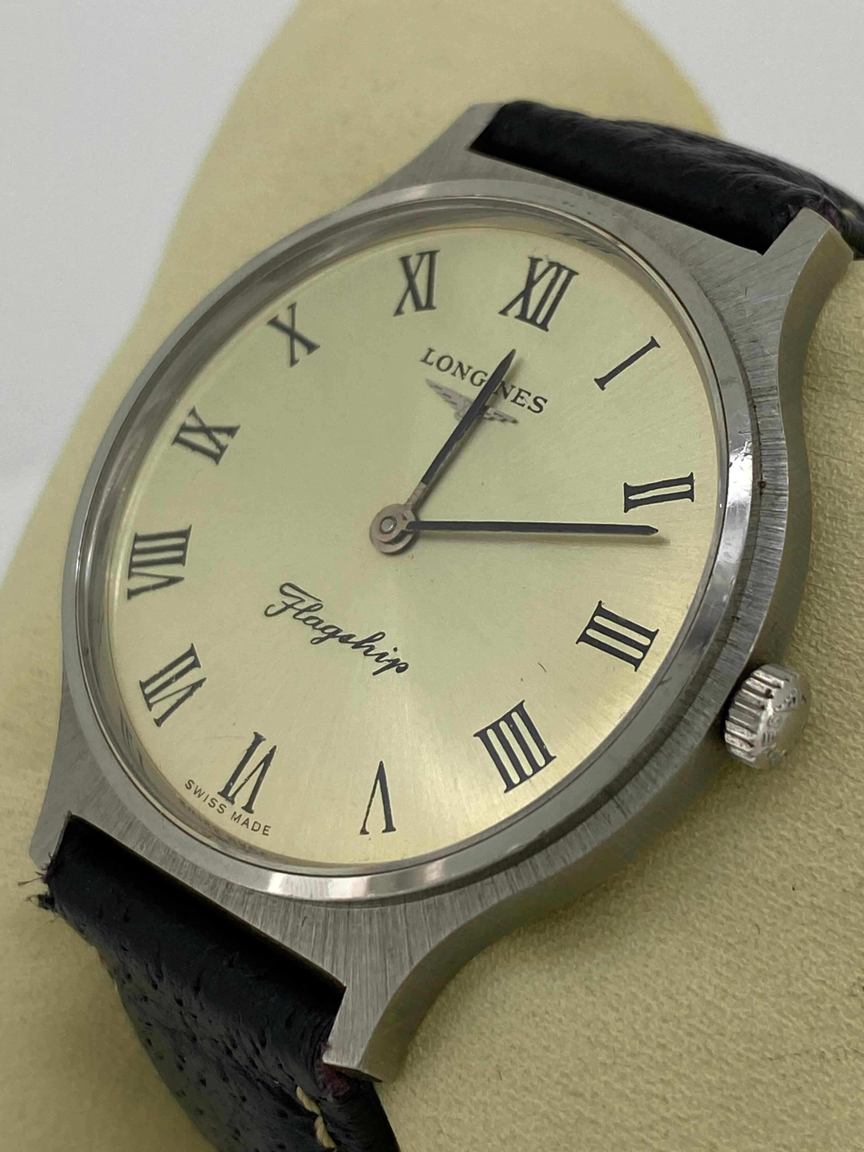 Longines Flagship S/Steel Vintage c1970's Swiss Manual 34mm Gents' Watch For Sale 2