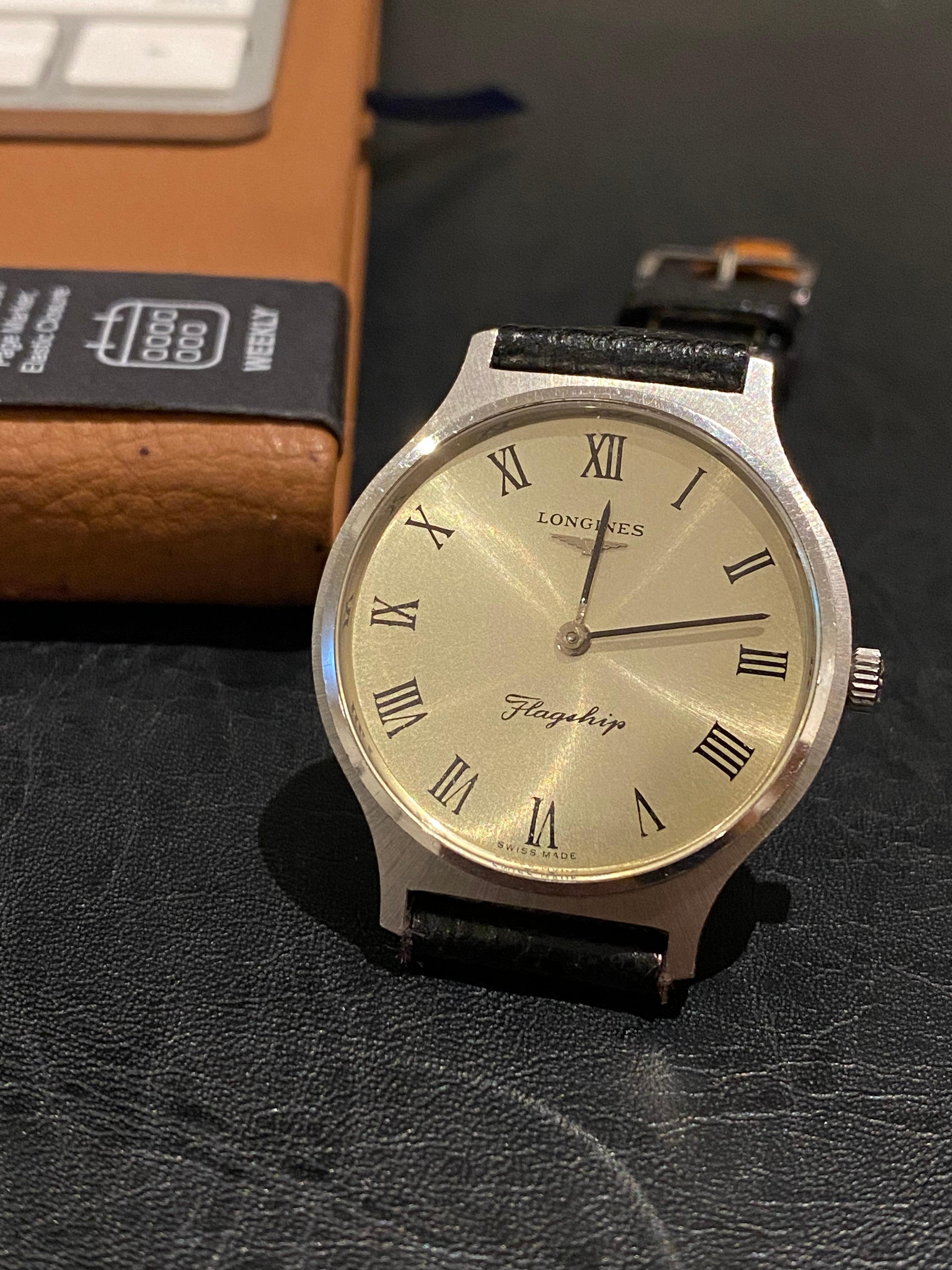 Longines Flagship S/Steel Vintage c1970's Swiss Manual 34mm Gents' Watch For Sale 4