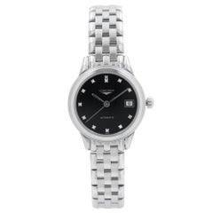 Longines Flagship Steel Black Diamond Dial Automatic Ladies Watch L4.274.4.57.6
