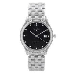 Used Longines Flagship Steel Black Diamond Dial Automatic Mens Watch L4.874.4.57.6
