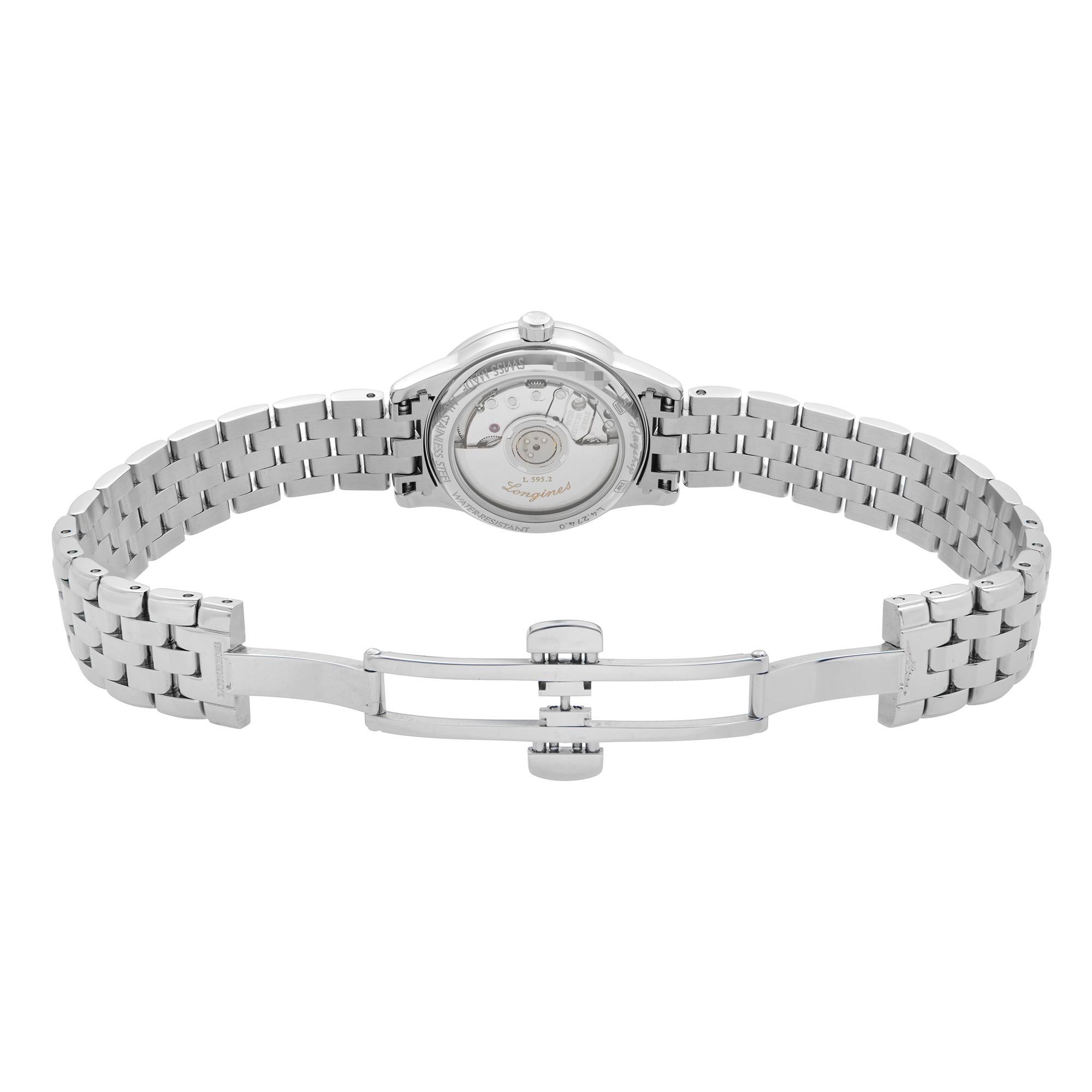 Women's Longines Flagship Steel Diamond MOP Dial Automatic Ladies Watch L42740876