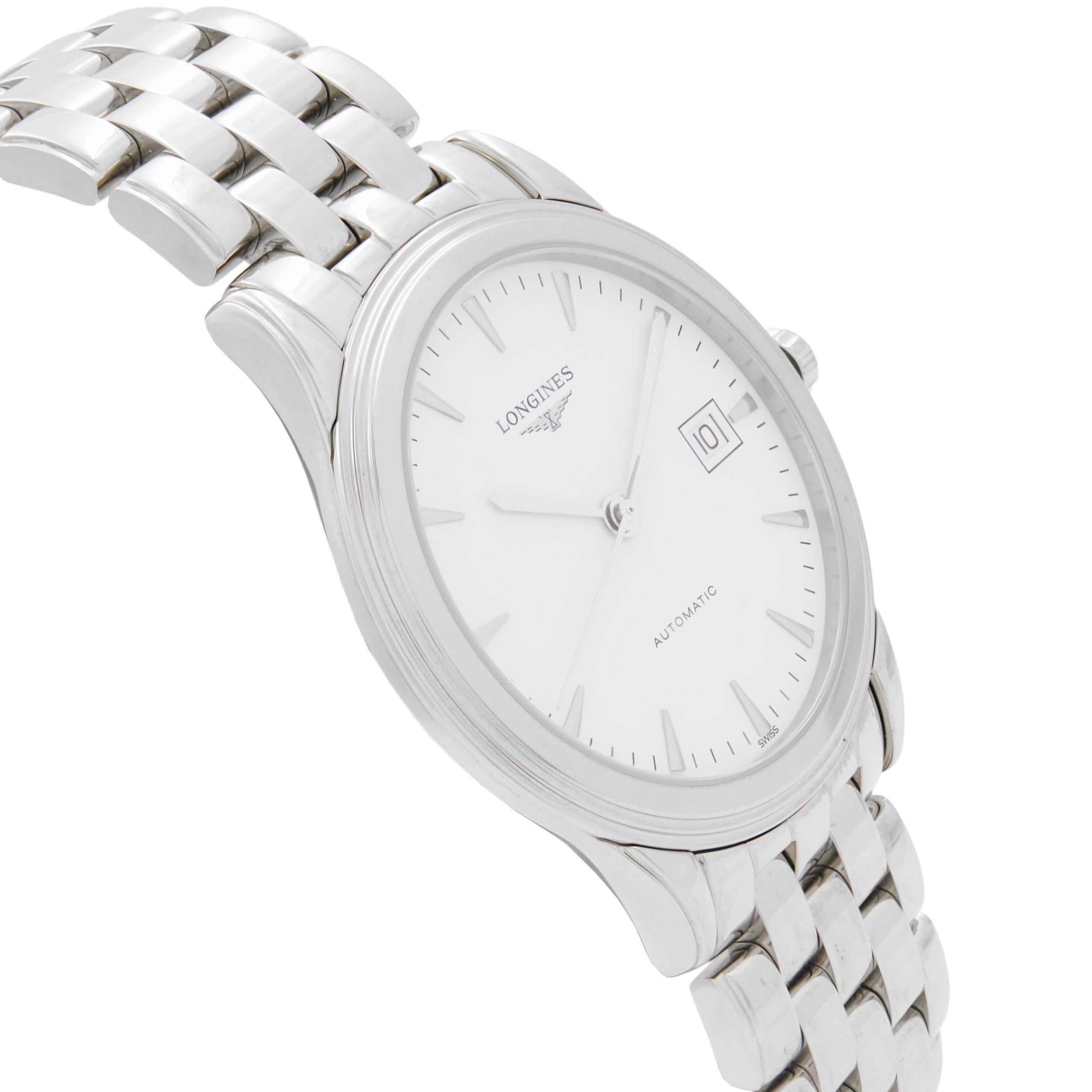 Women's or Men's Longines Flagship Steel White Dial Automatic Mens Watch L4.874.4.12.6