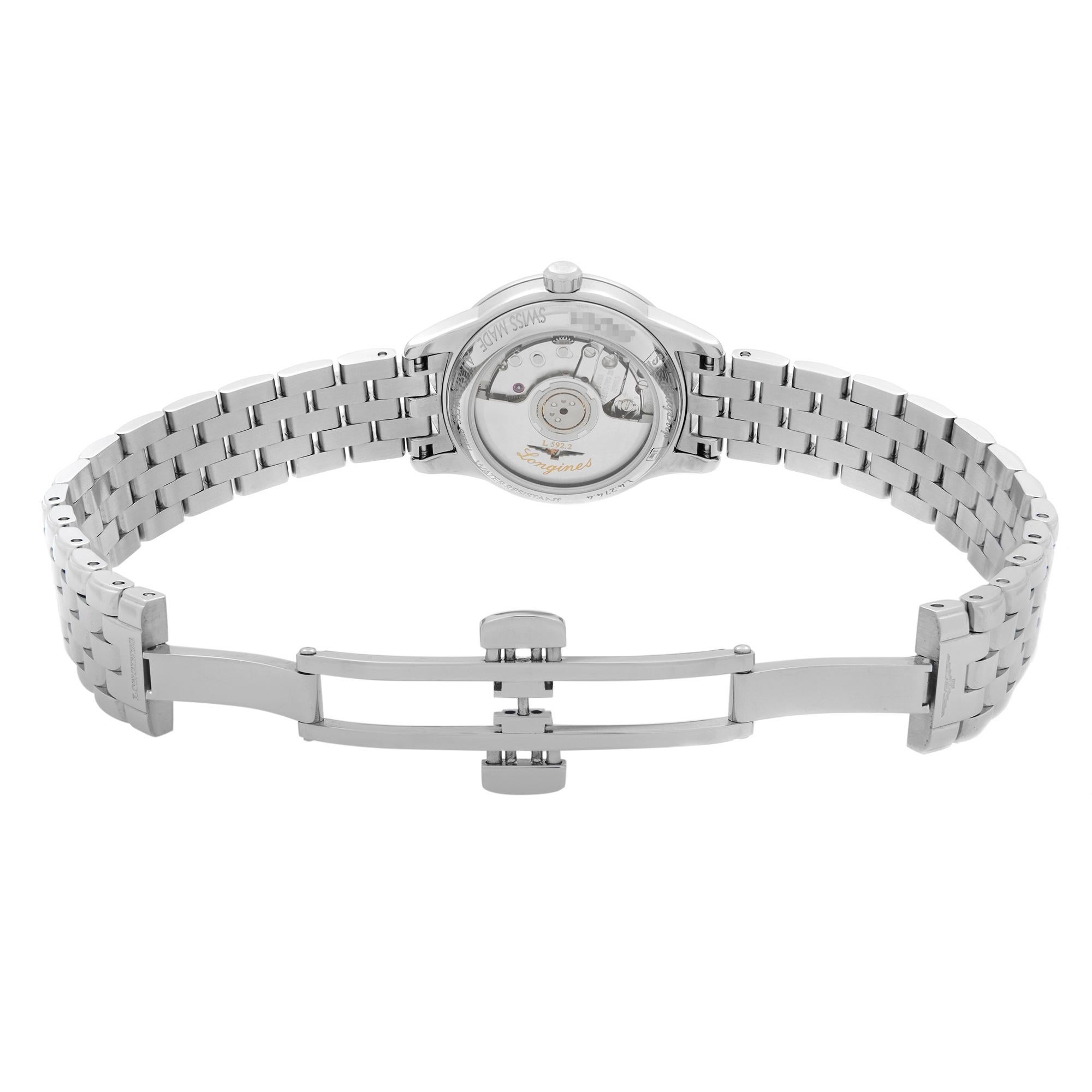 Women's Longines Flagship Steel White Diamond Dial Automatic Ladies Watch L4.274.4.27.6