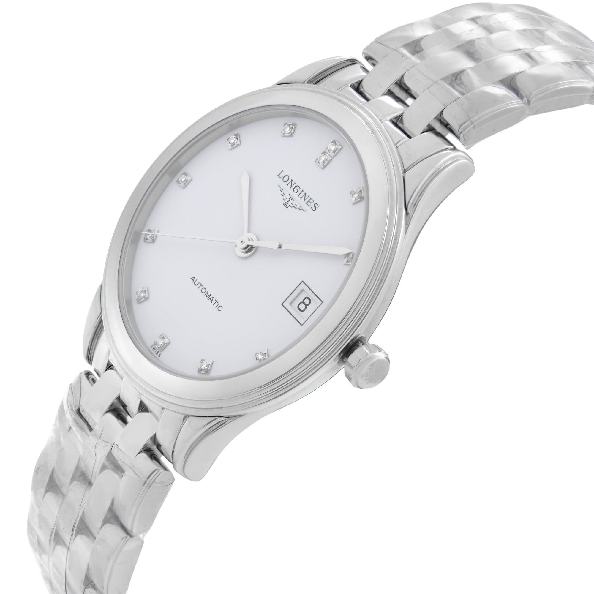 longines white face watch