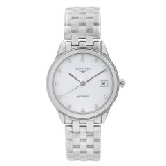 Used Longines Flagship Steel White Diamond Dial Automatic Mens Watch L4.774.4.27.6