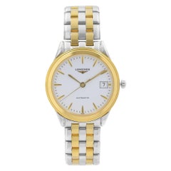 Longines Flagship Montre automatique pour hommes en acier bicolore avec cadran blanc L4.774.3.22.7