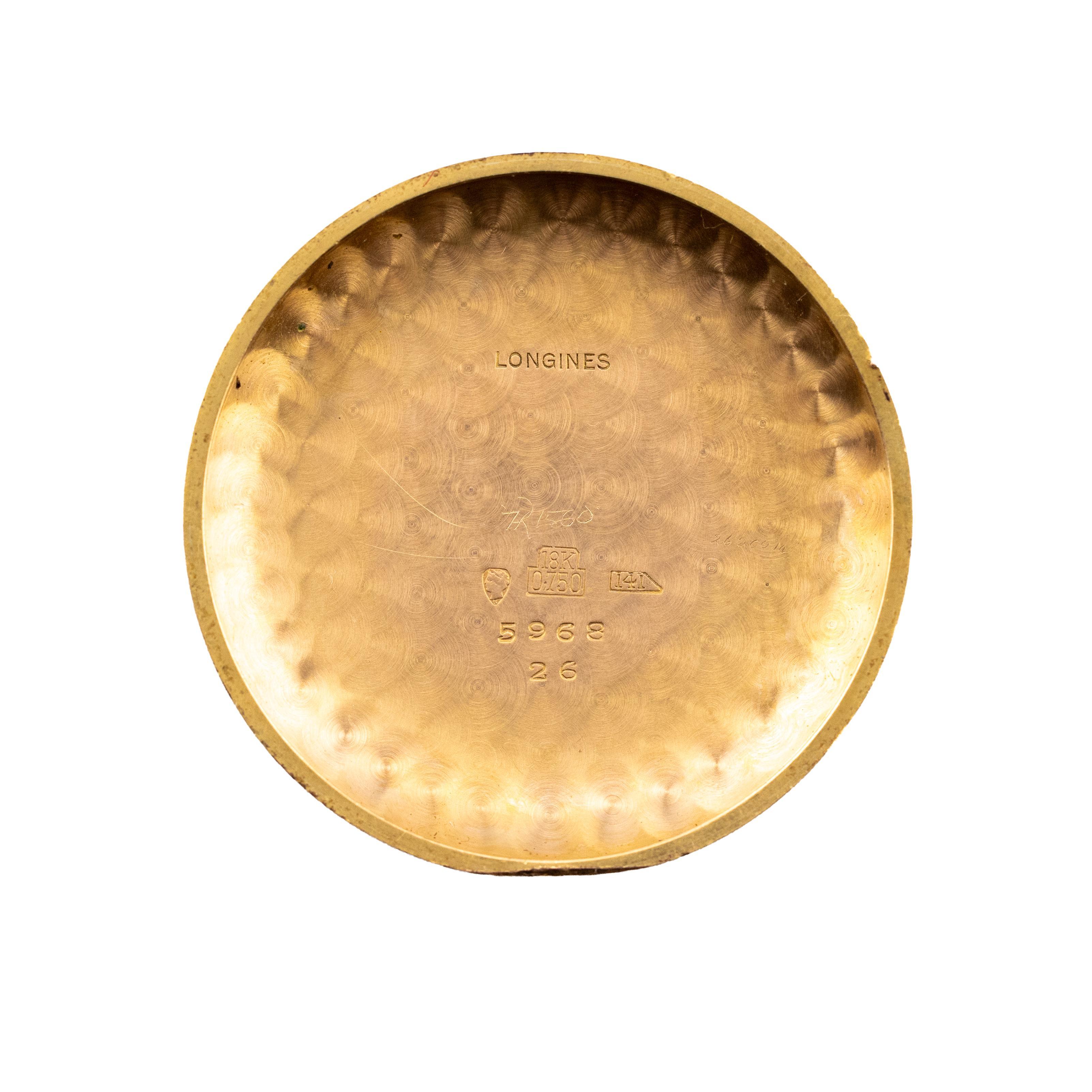 Longines Flyback Chronograph Cal 30CH 18 Karat Rose Gold Circa 1947 Oversize For Sale 1