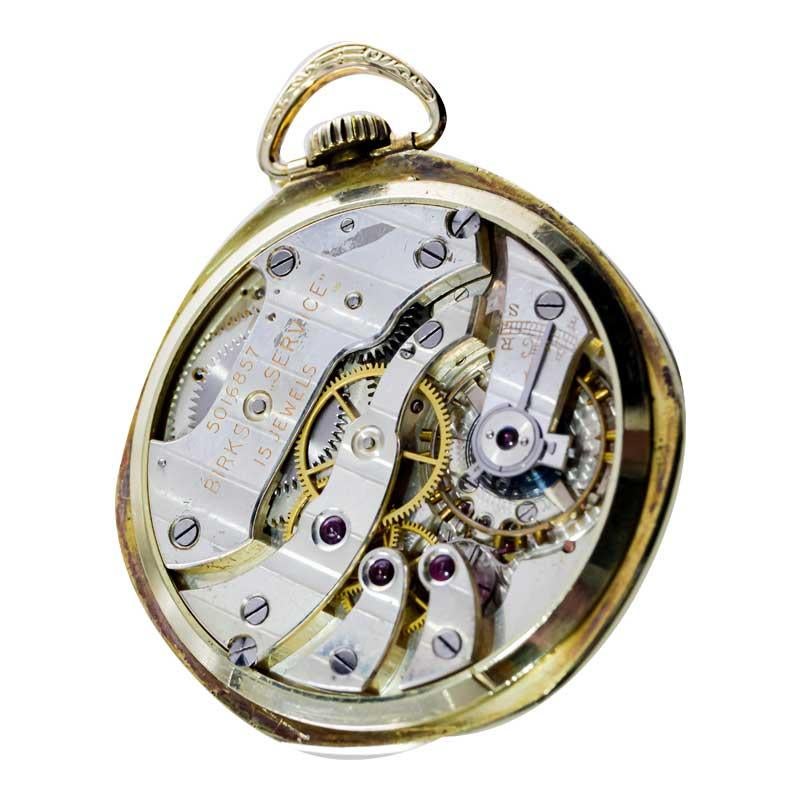 Longines for Birks Open Faced Pocket Watch with Original Dial, circa 1921 For Sale 10