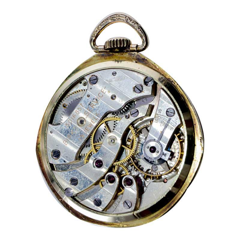 Longines for Birks Open Faced Pocket Watch with Original Dial, circa 1921 For Sale 11