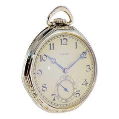 Longines for Birks Open Faced Pocket Watch with Original Dial, circa 1921