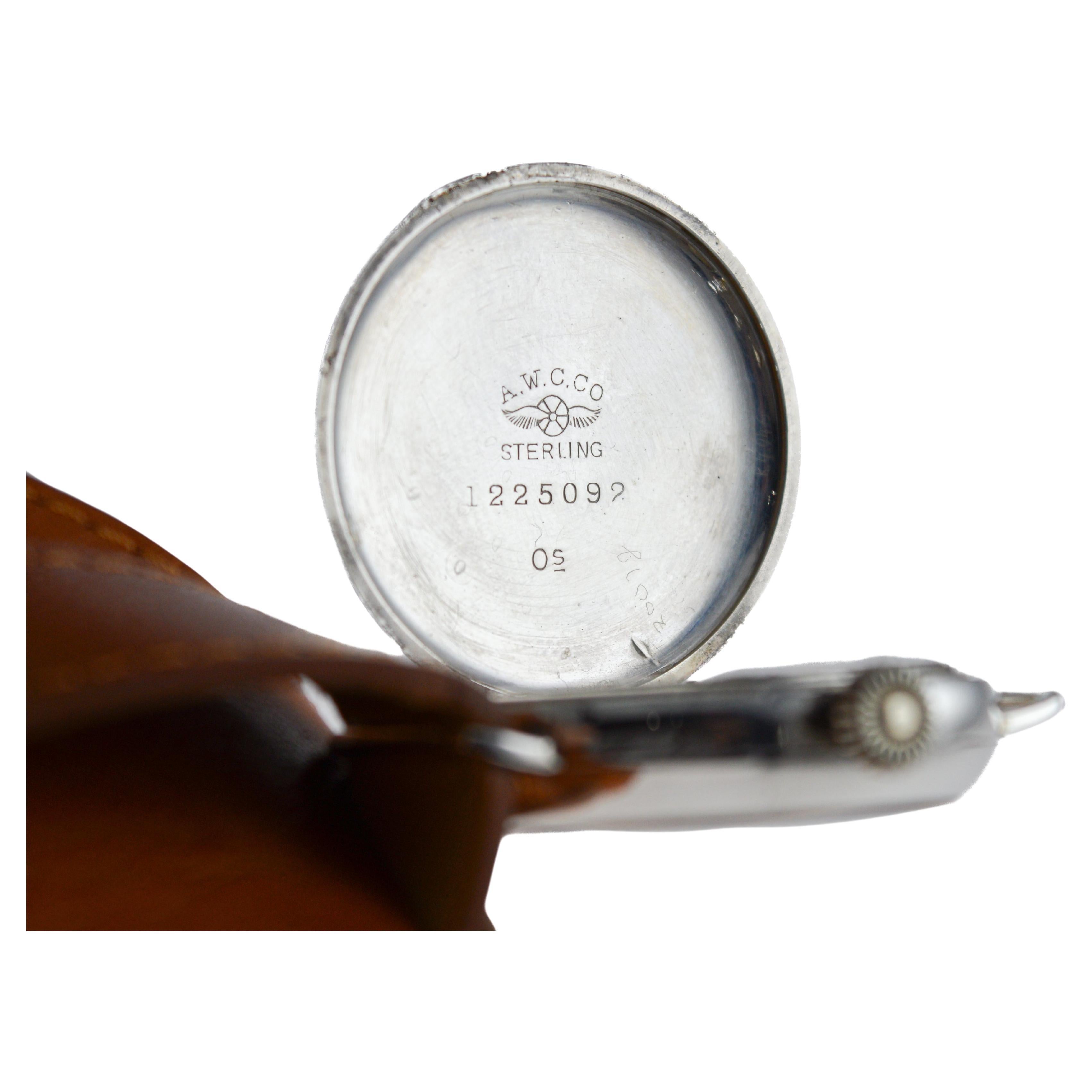 Longines pour Ryrie Bros, Toronto, Canada, trench-montre en argent sterling de 1906 en vente 3