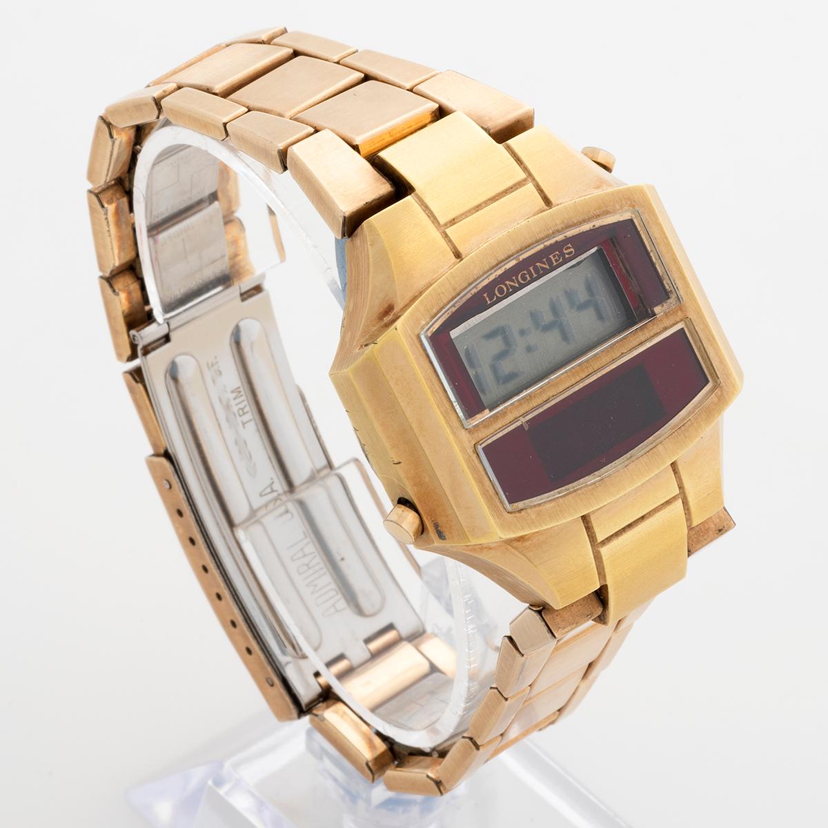 Longines Gemini 11 Digitale Armbanduhr, vergoldet, sehr selten, um 1976. im Zustand „Hervorragend“ im Angebot in Canterbury, GB