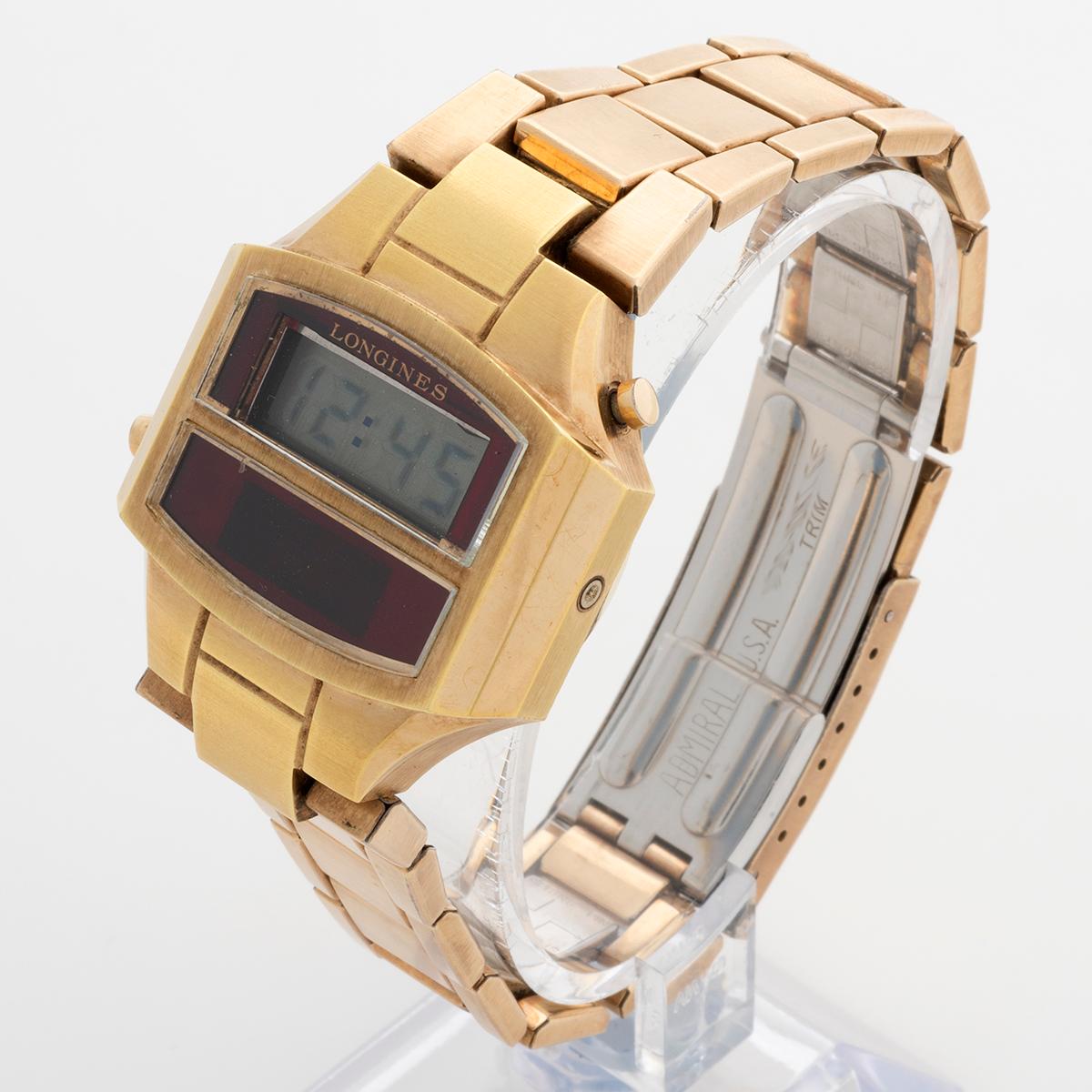 Longines Gemini 11 Digitale Armbanduhr, vergoldet, sehr selten, um 1976. für Damen oder Herren im Angebot