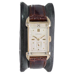 Longines Gold Filled Rare Art Deco Watch with Unique Crystal, circa 1940s