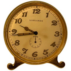 Orologio da tavolo Longines in ottone placcato oro