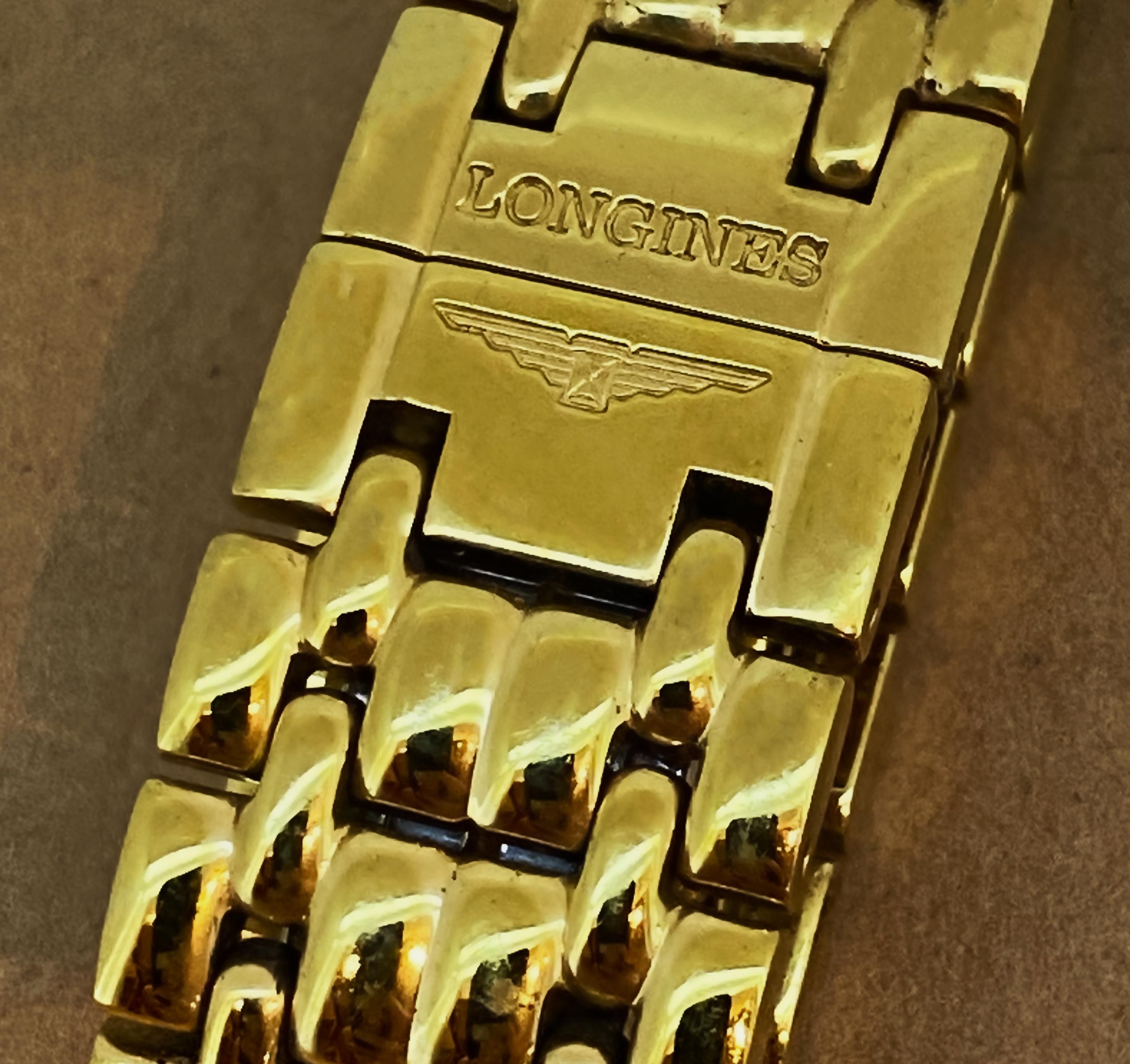 Longines Gold-Plated Champagne Dial Date Quartz 33mm Gents' Watch In Excellent Condition In MELBOURNE, AU