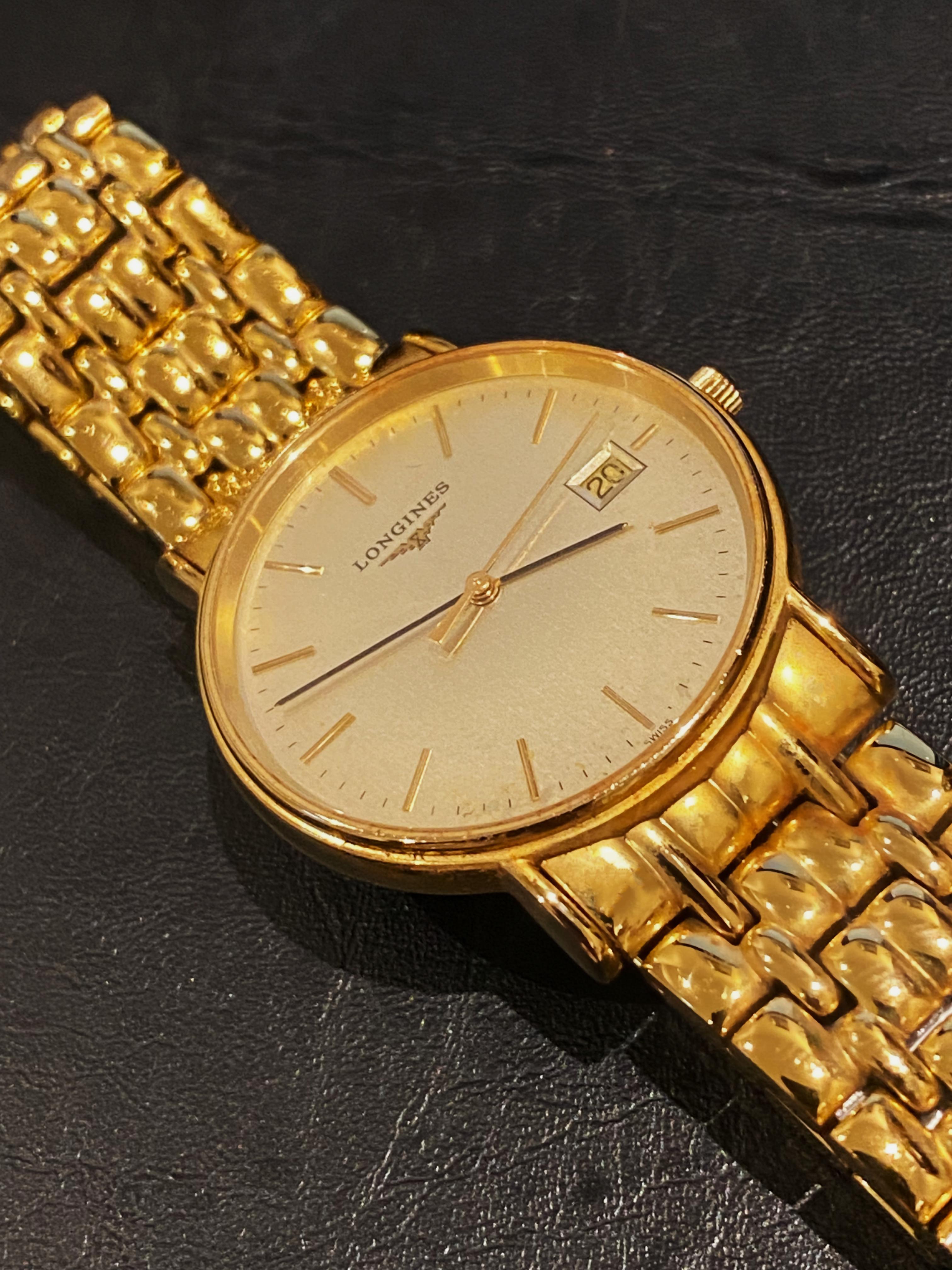Longines Gold-Plated Champagne Dial Date Quartz 33mm Gents' Watch 1