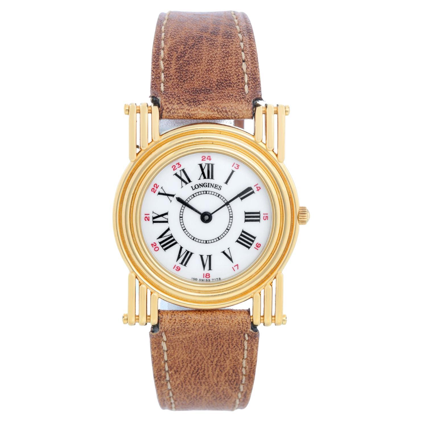 Longines Gold Plated Quartz Watch For Sale